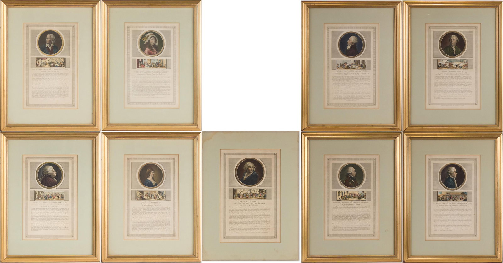 Jean Duplessis-Bertaux, French 1747-1819, Nine French Revolution Portraits, Engravings (1 of 20)