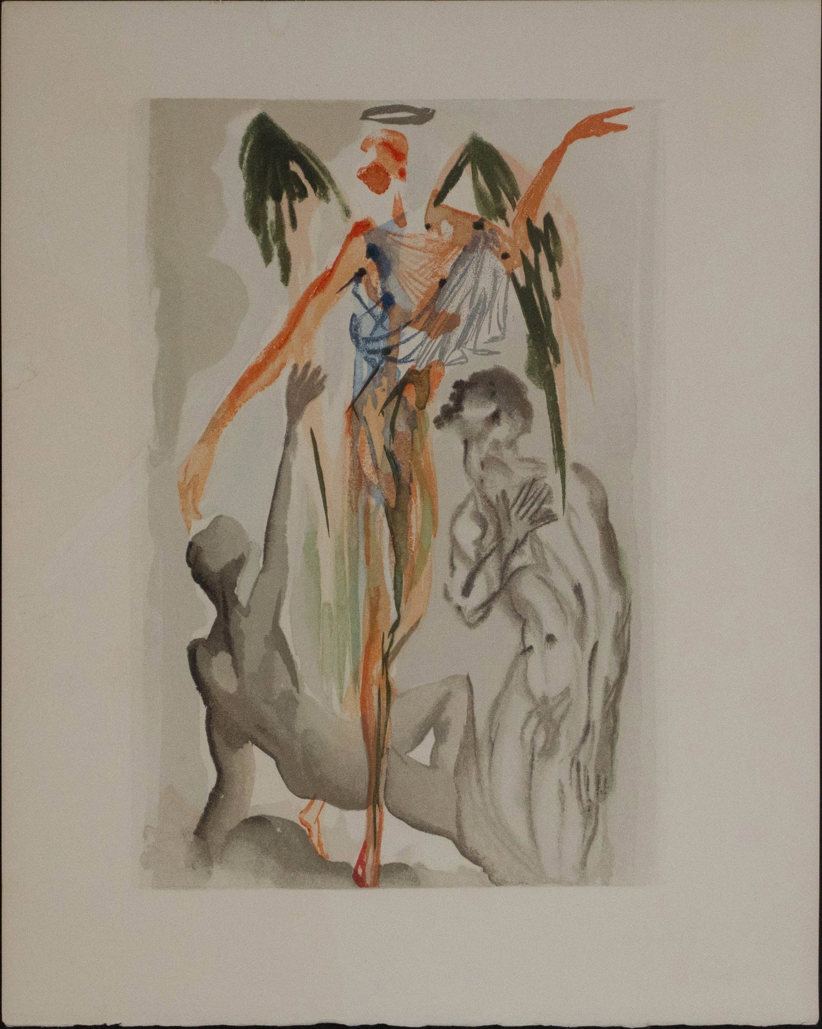 Salvador Dali, Spanish 1904-1989, Purgatory 32-Earthly Paradise, Woodblock Print: Salvador Dali Spanish, 1904-1989 Purgatory 32-Earthly Paradise Woodblock Print From Divine Comedy, unsigned, stamped verso "This is an authentic unsigned woodblock print by Salvador Dali from the Divi