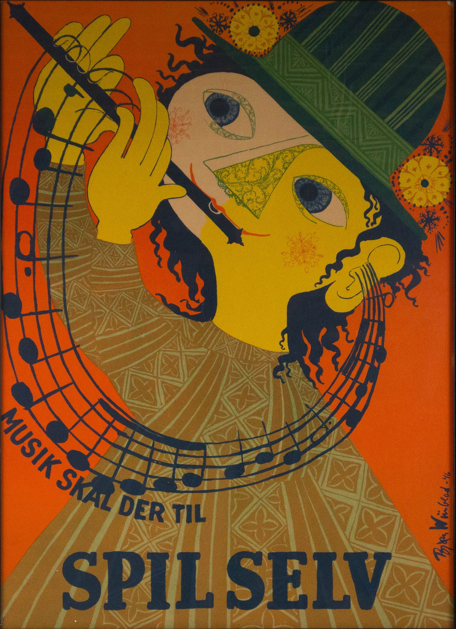 Bjorn Wiinblad, Danish 1918-2006, Spil Selv (Play it Yourself), Poster (1 of 6)