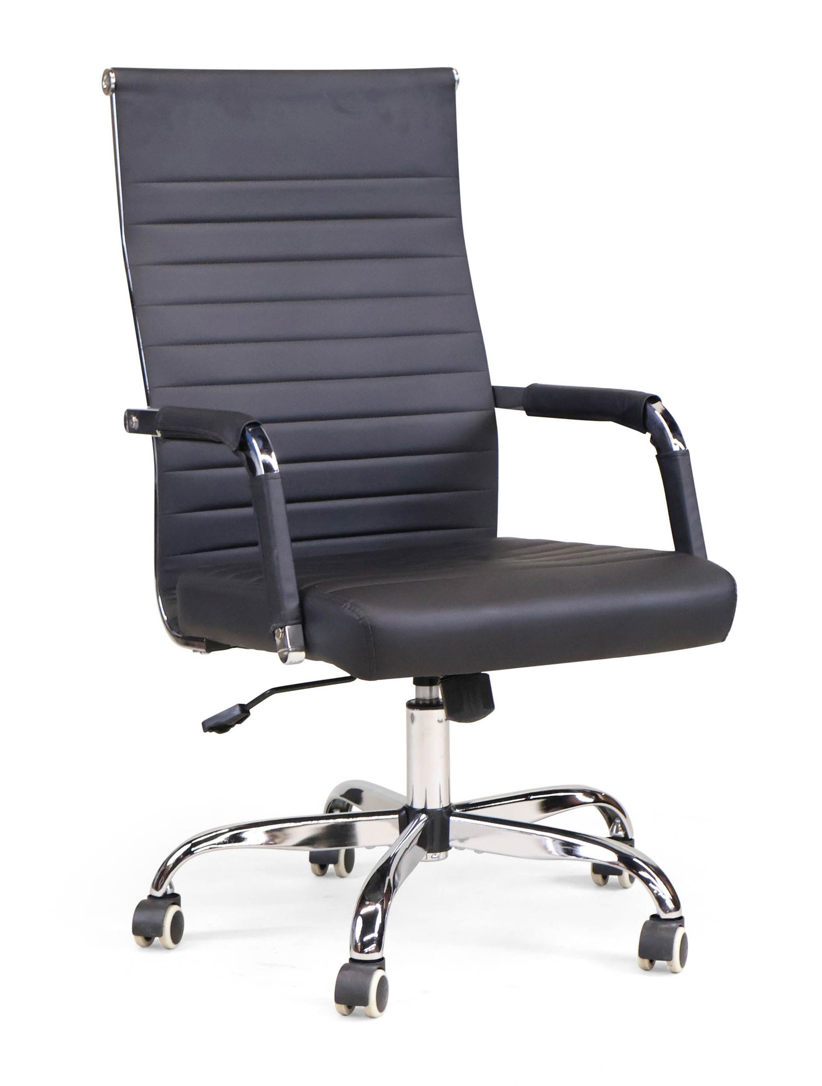 Modern Black Pleather Office Chair (1 of 12)