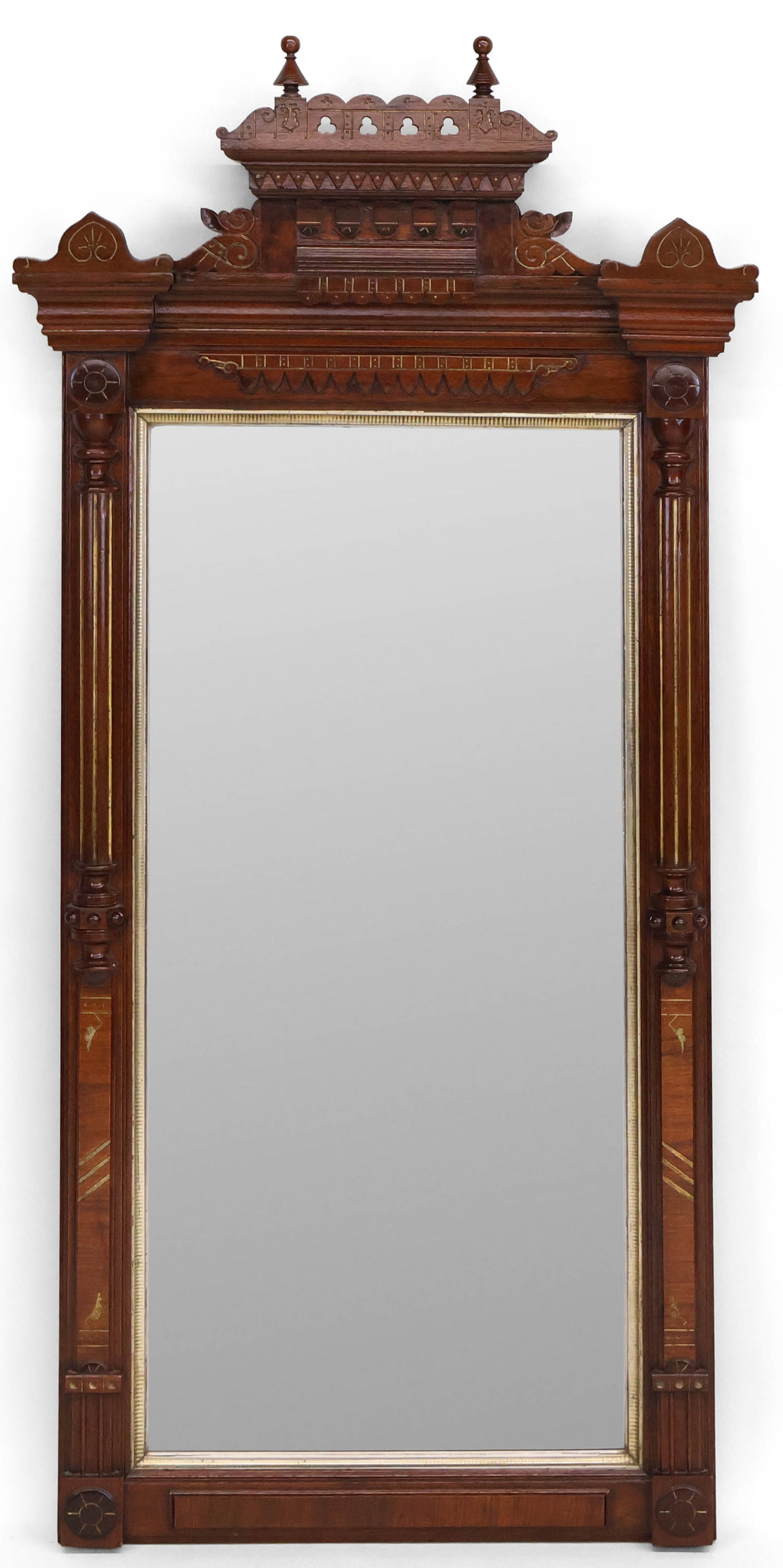 Victorian Mahogany Parcel-Gilt Pier Mirror: Victorian Mahogany Parcel-Gilt Pier Mirror American, late 19th C. 55 1/4 x 27 1/4 x 6 in. (140.3 x 69.2 x 15.2 cm.)