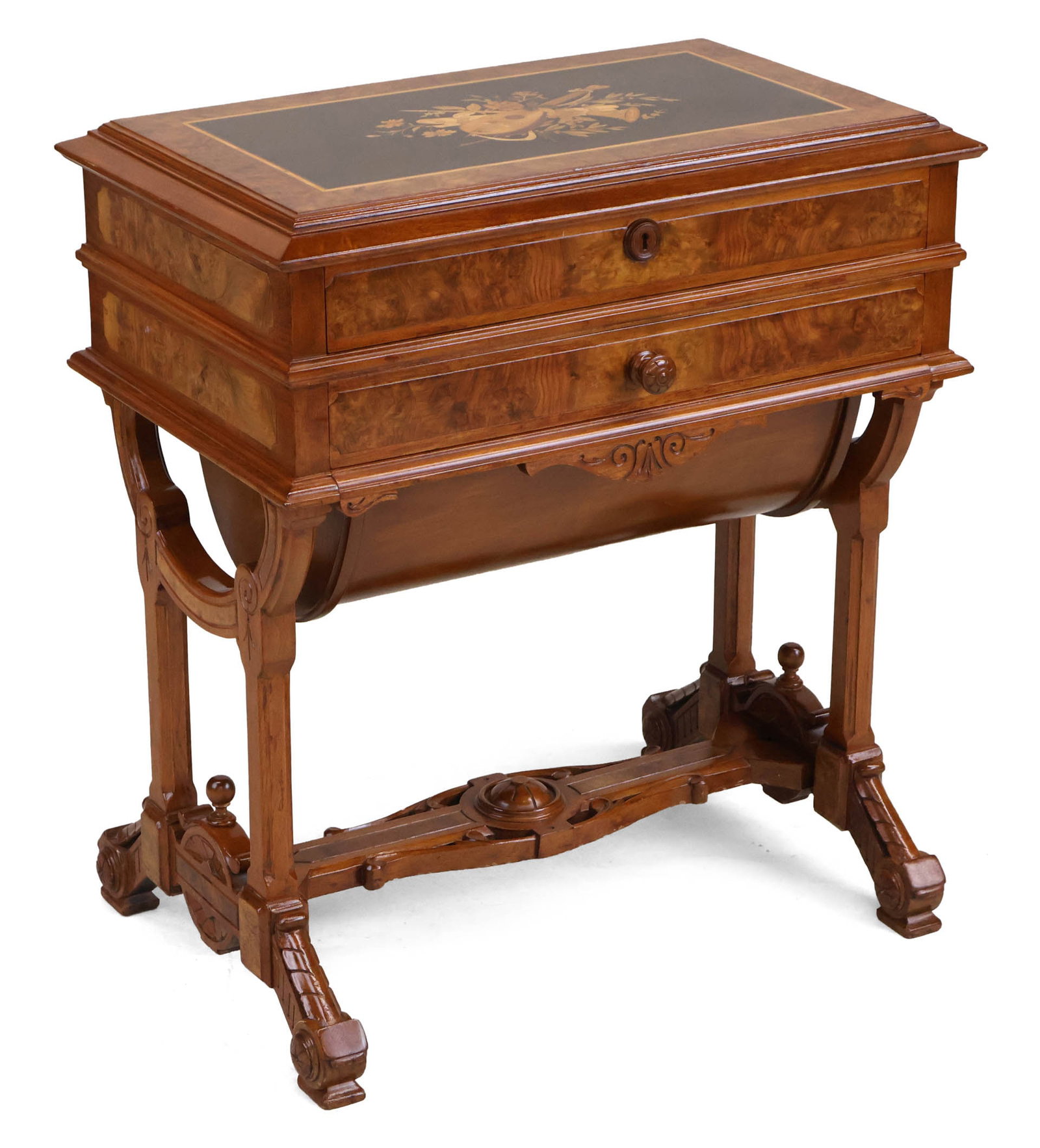 Victorian Inlaid Walnut Sewing Table (1 of 16)