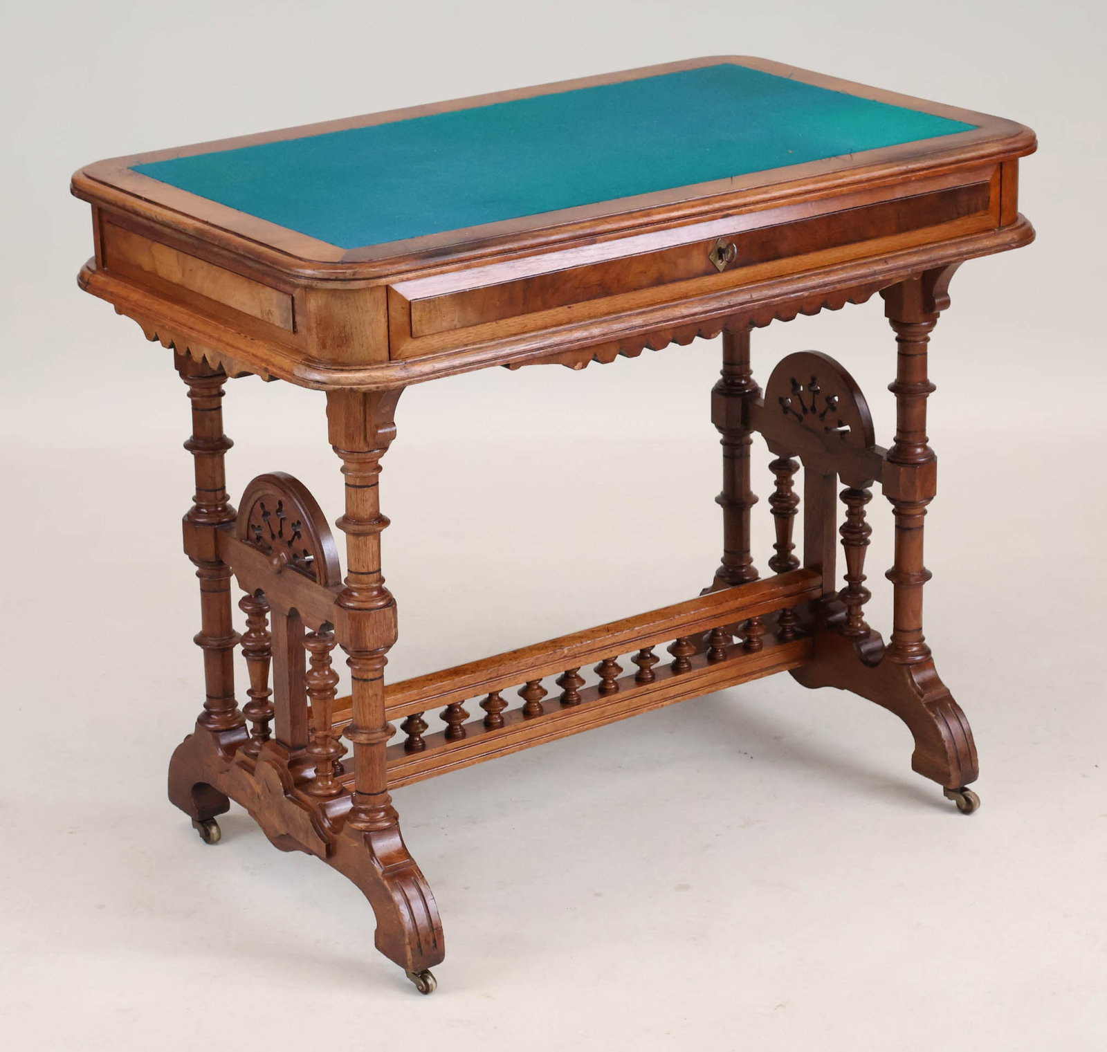 Victorian Figured Walnut Writing Desk - 2