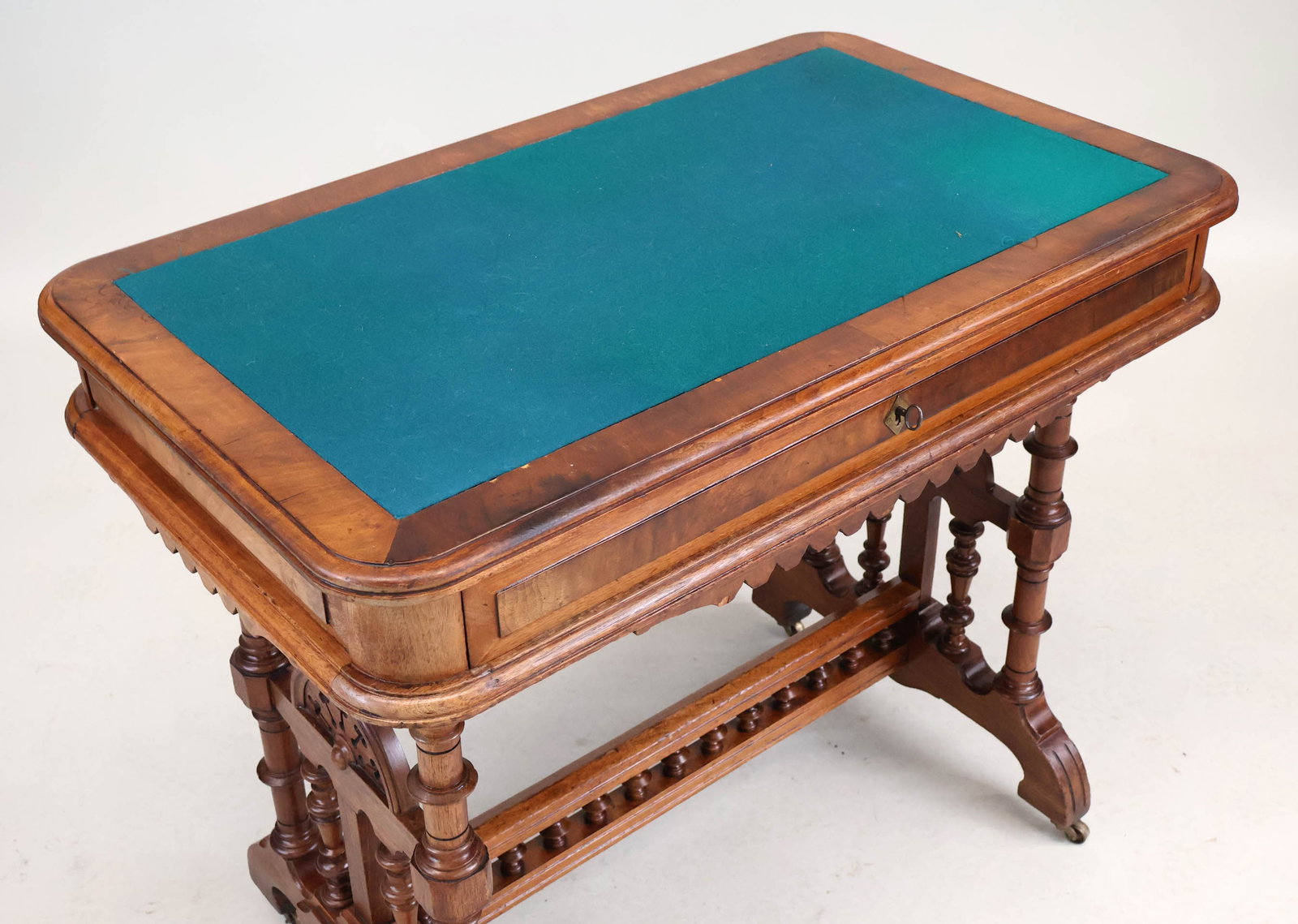 Victorian Figured Walnut Writing Desk - 7