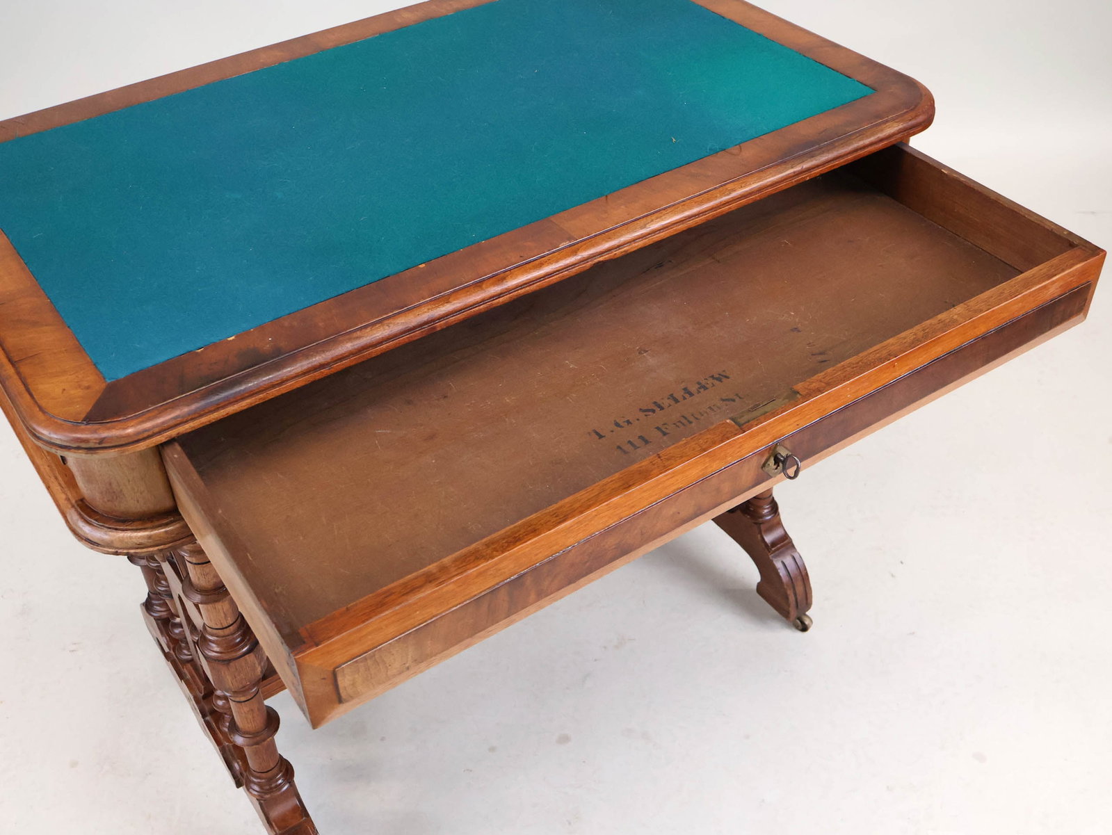 Victorian Figured Walnut Writing Desk - 9