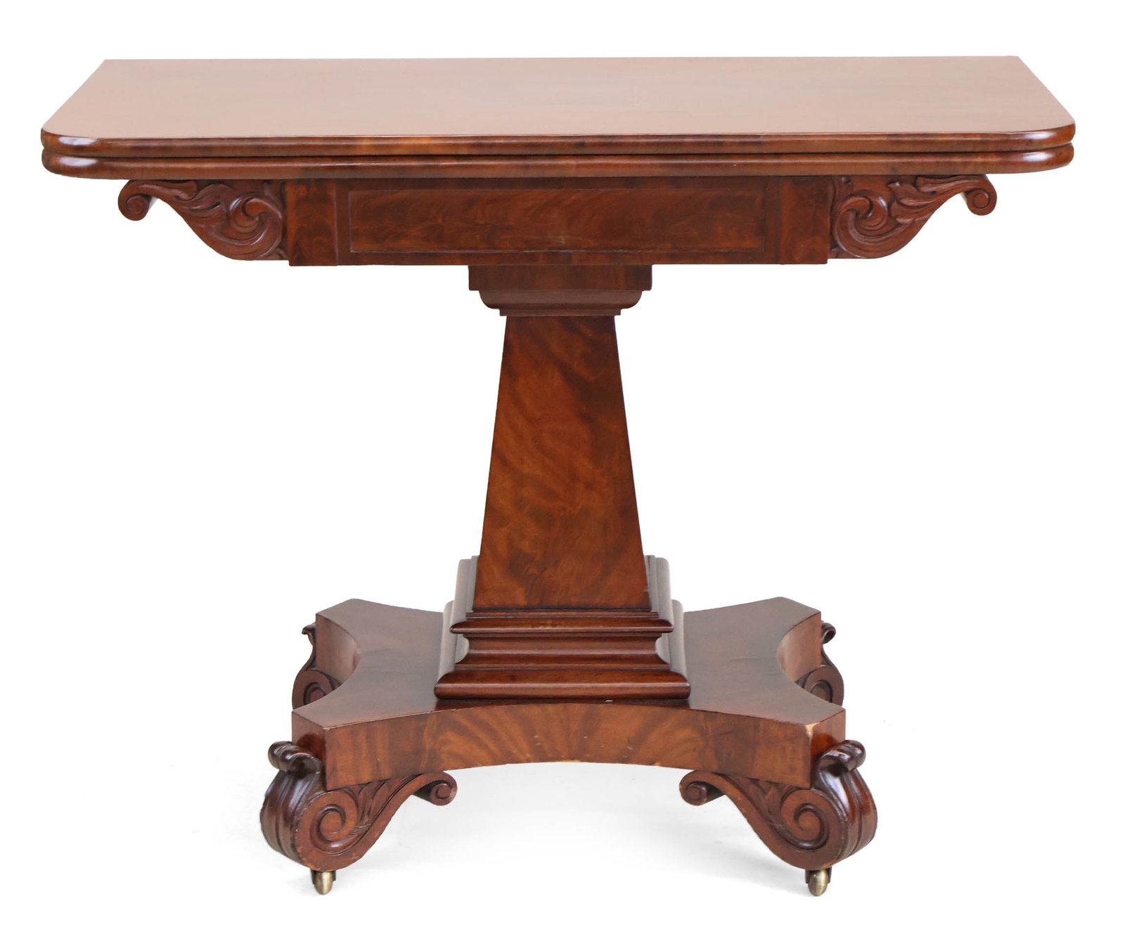 Classical Mahogany Swivel Top Games Table: Classical Mahogany Swivel Top Games Table American, 19th C. 29 1/2 x 37 1/4 x 18 1/2 in. (74.9 x 94.6 x 47 cm.)