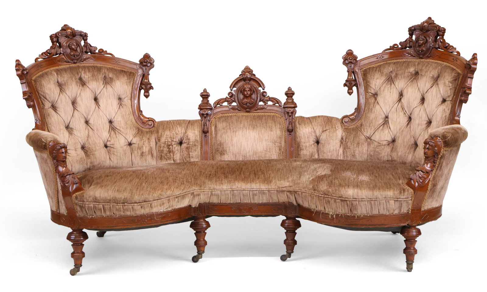 Victorian Highly Figured Mahogany Settee (1 of 16)