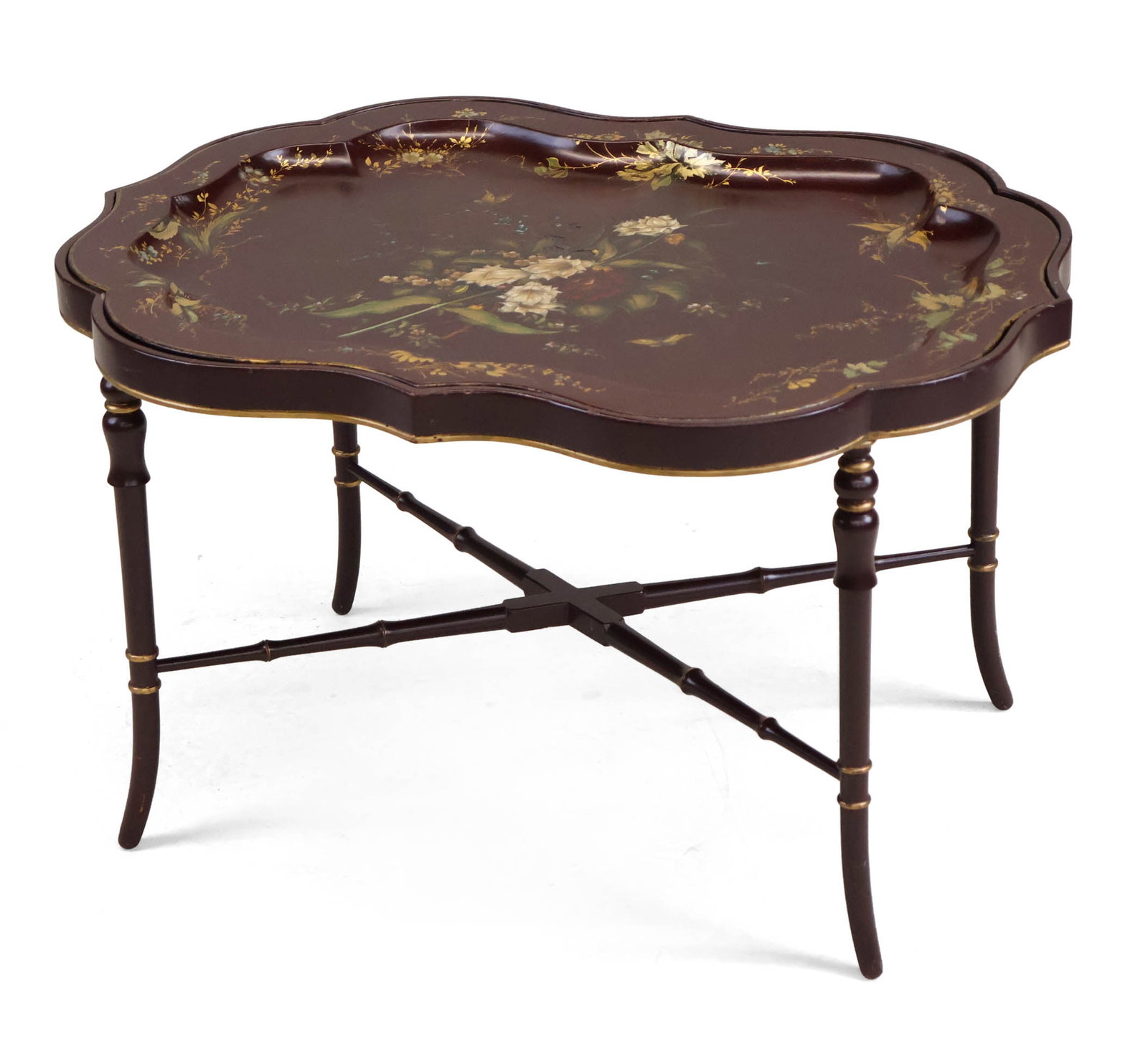 Victorian Painted Tole Tray on Fitted Stand (1 of 11)