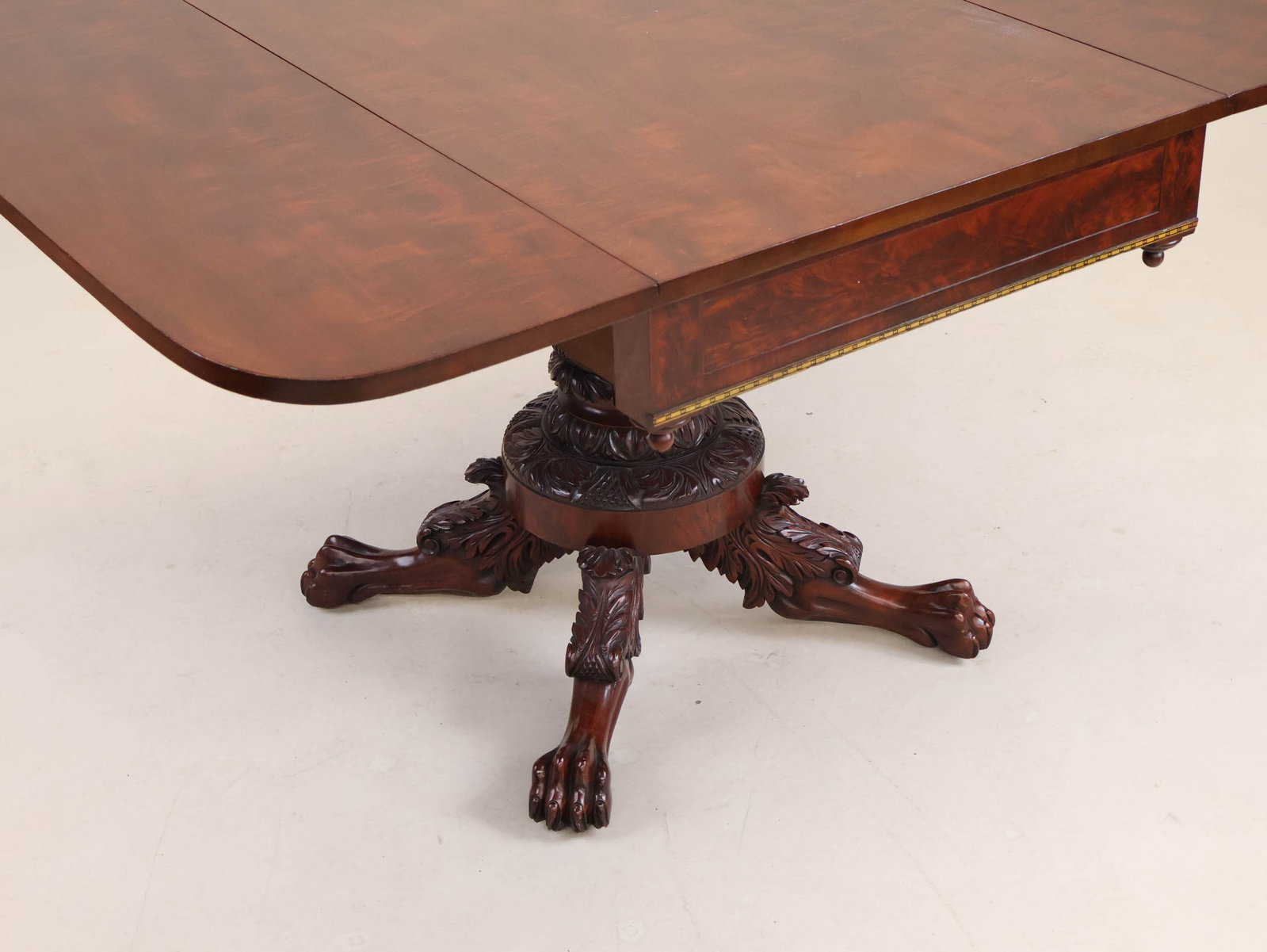 Classical Carved Mahogany Drop Leaf Table - 8