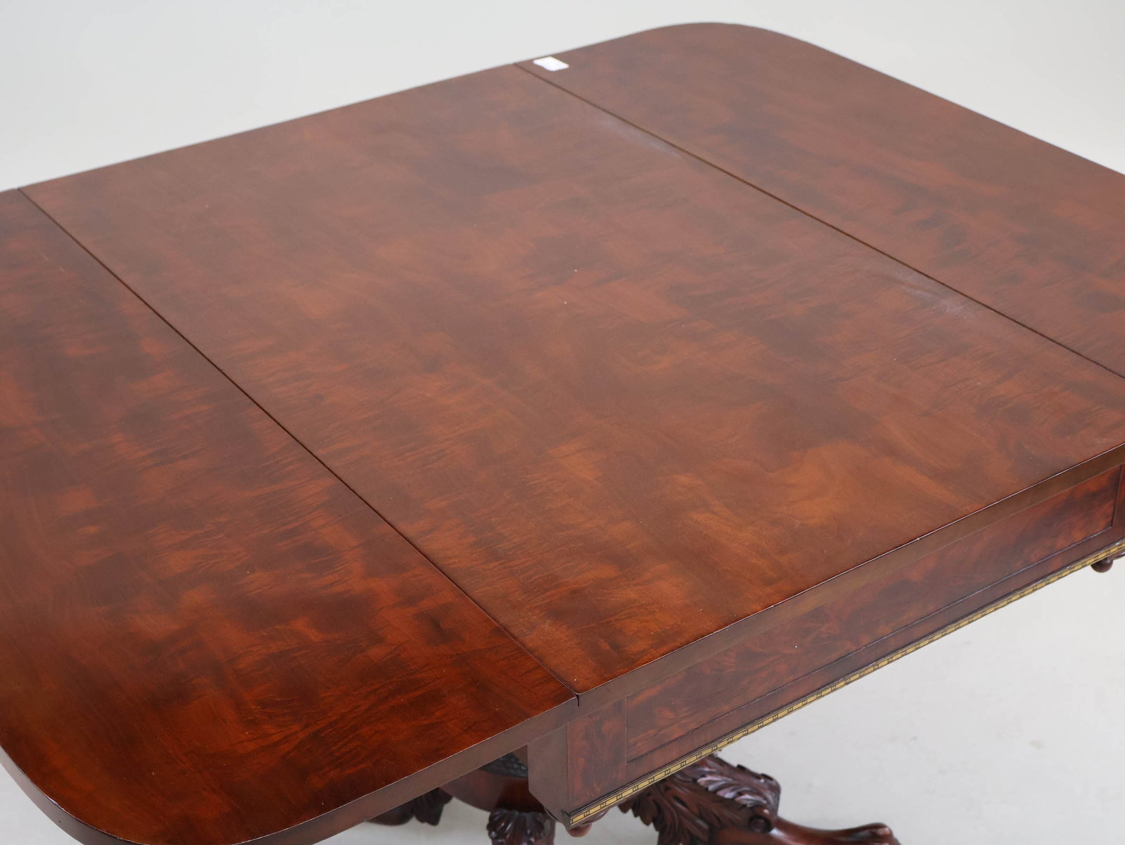 Classical Carved Mahogany Drop Leaf Table - 9