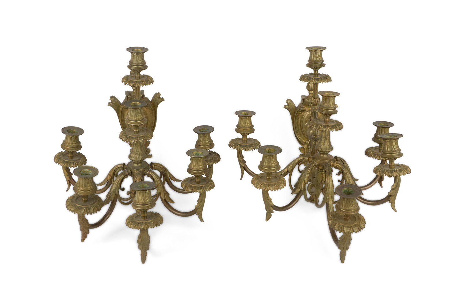 Pair of Victorian Gilt Bronze Seven-Light Wall Sconces (1 of 9)
