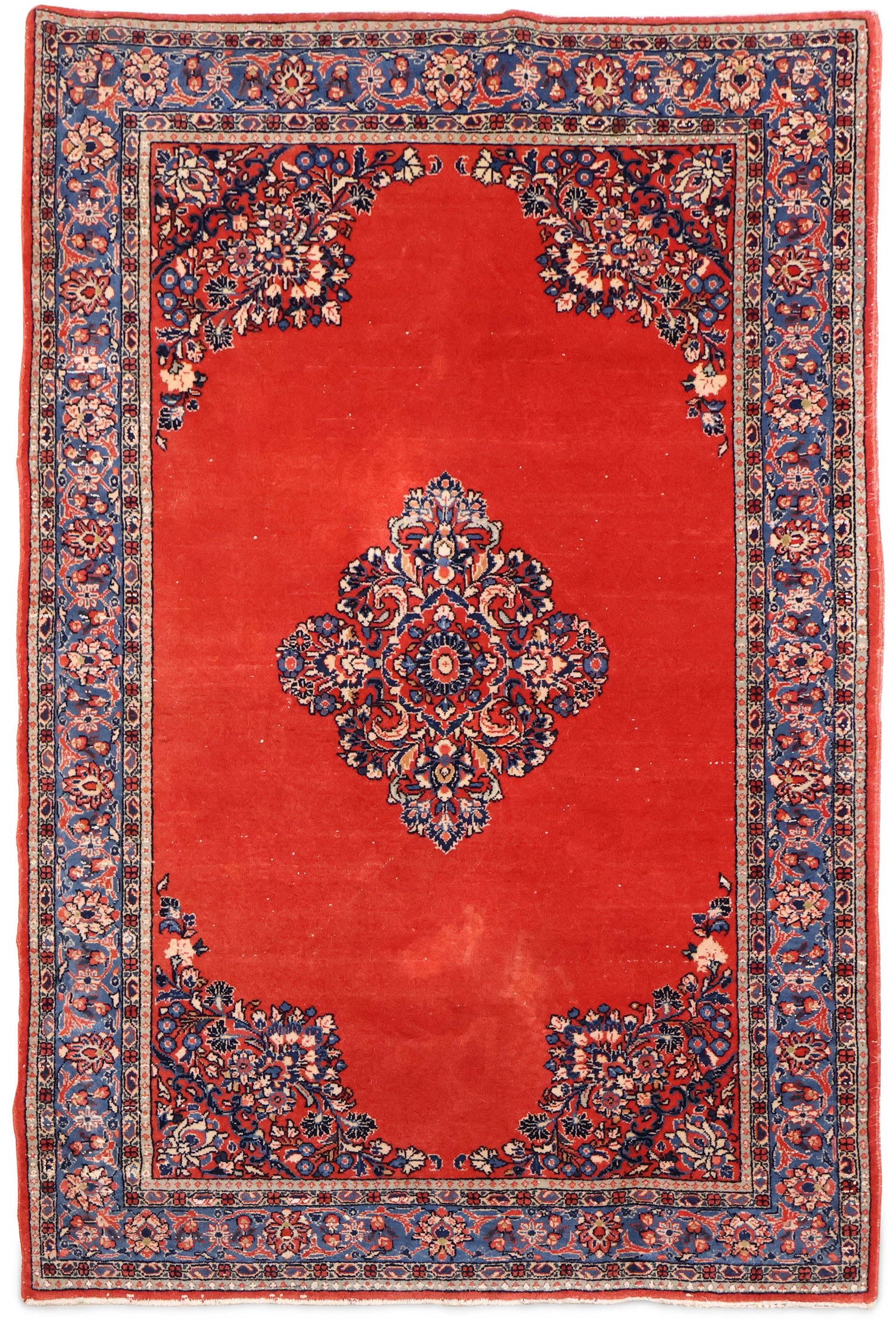 Sarouk Rug: Sarouk Rug North Iran, c. 1975 Minor wear, stains. 79 1/2 x 50 in. (201.9 x 127 cm.)