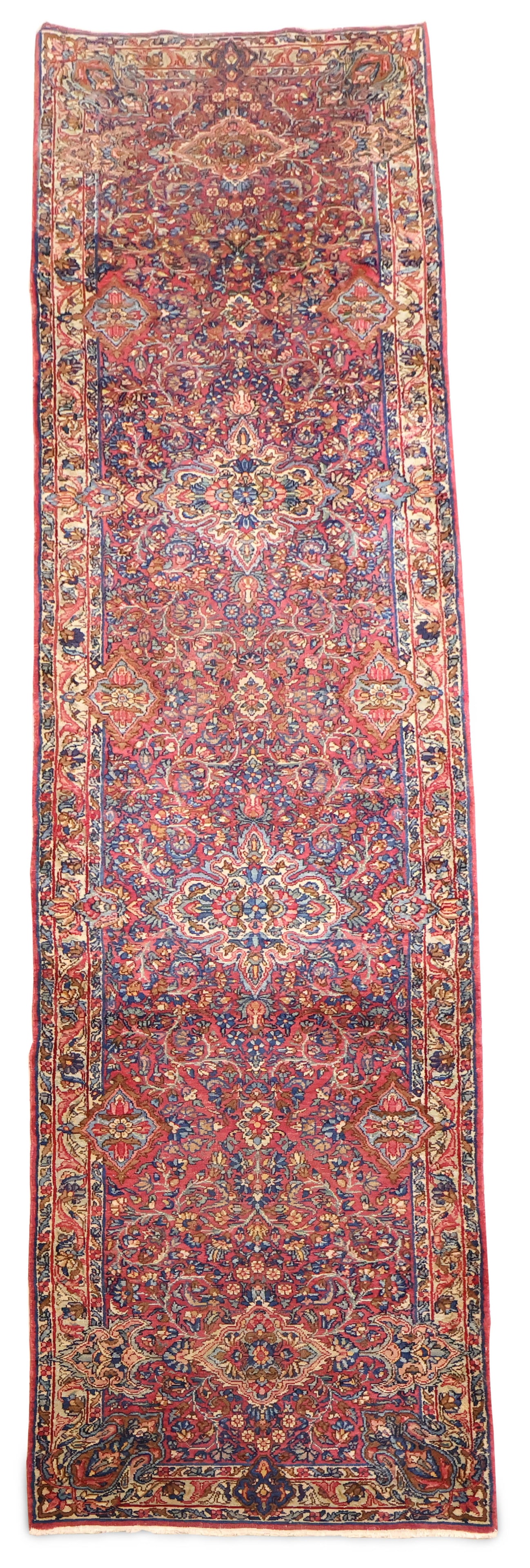 Kerman Runner: Kerman Runner Southeast Persia, 2nd 1/4 20th C. Areas of wear. 130 1/2 x 29 in. (331.5 x 73.7 cm.)