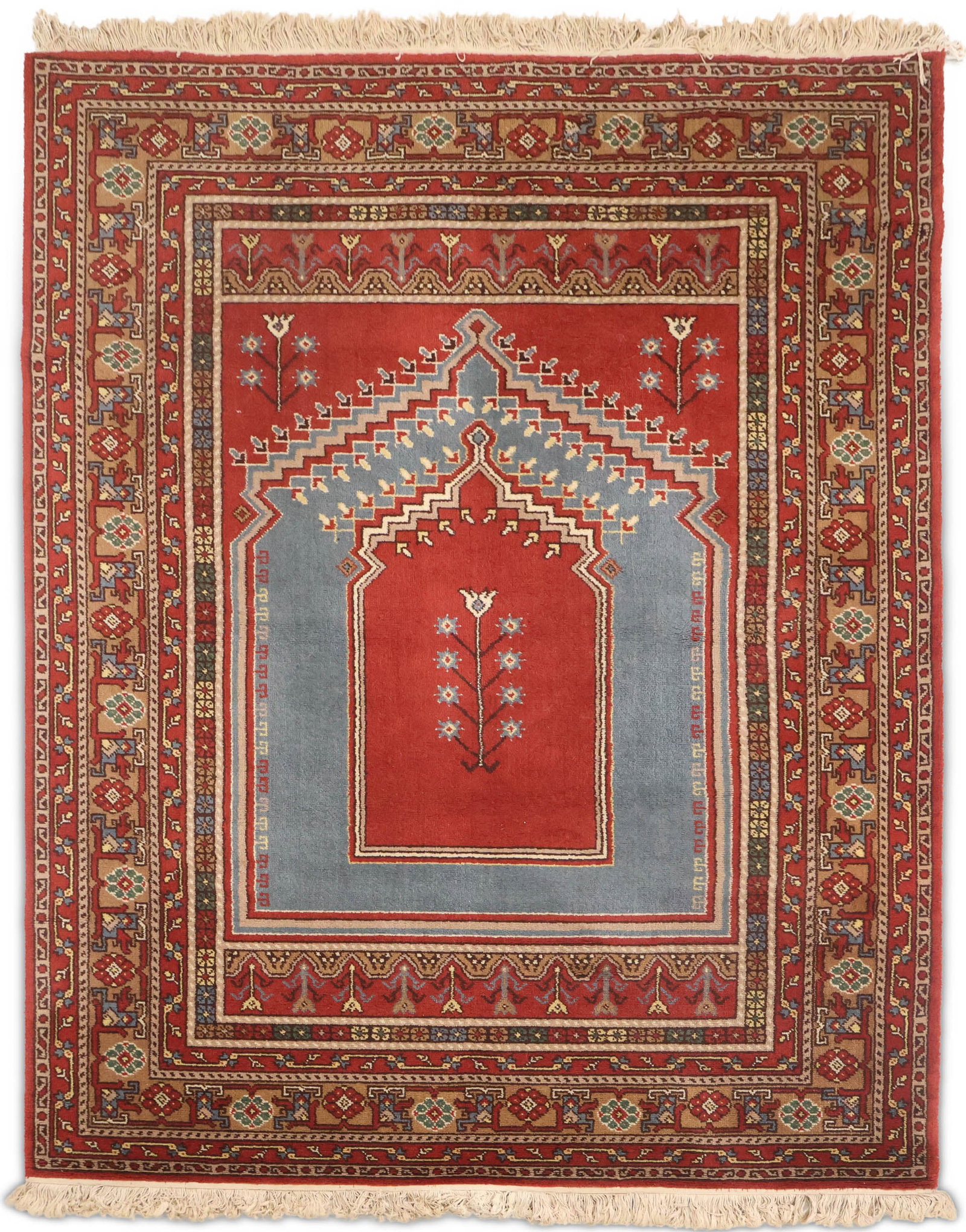 Machine-Made Wool Rug of Ladik Design: Machine-Made Wool Rug of Ladik Design 20th/21st C. 7'9"l x 5'7"w
