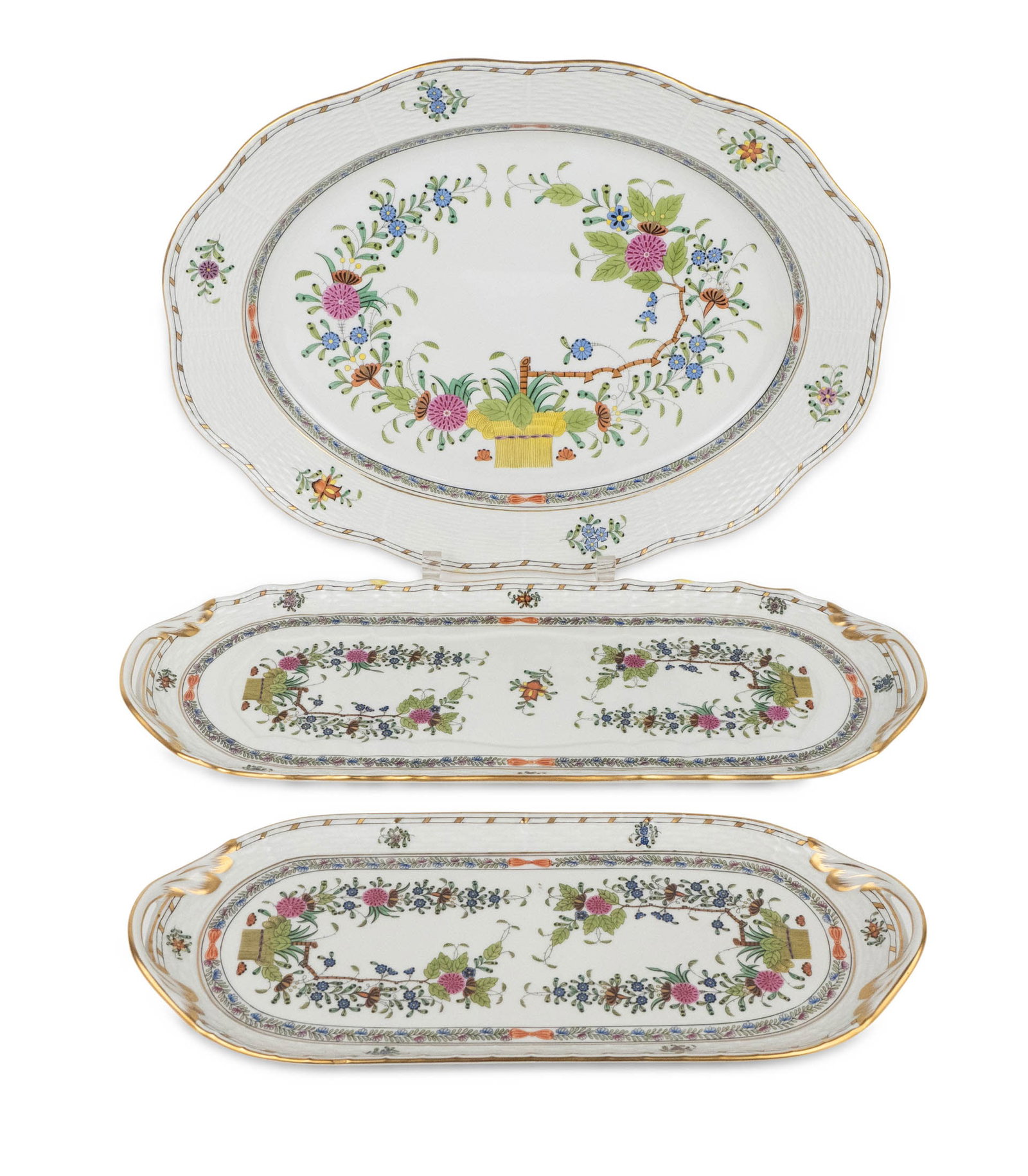Three Herend "Indian Basket" Platters (1 of 11)