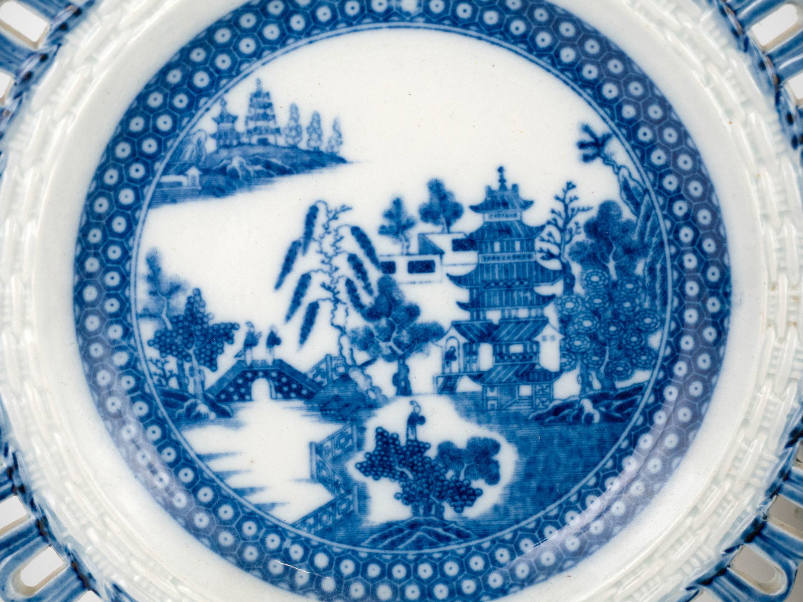 Thirteen Pearlware Reticulated Plates - 2