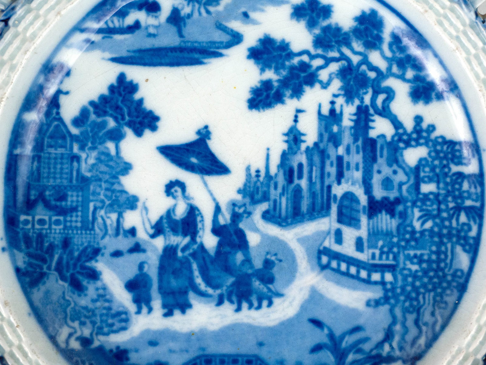 Thirteen Pearlware Reticulated Plates - 5
