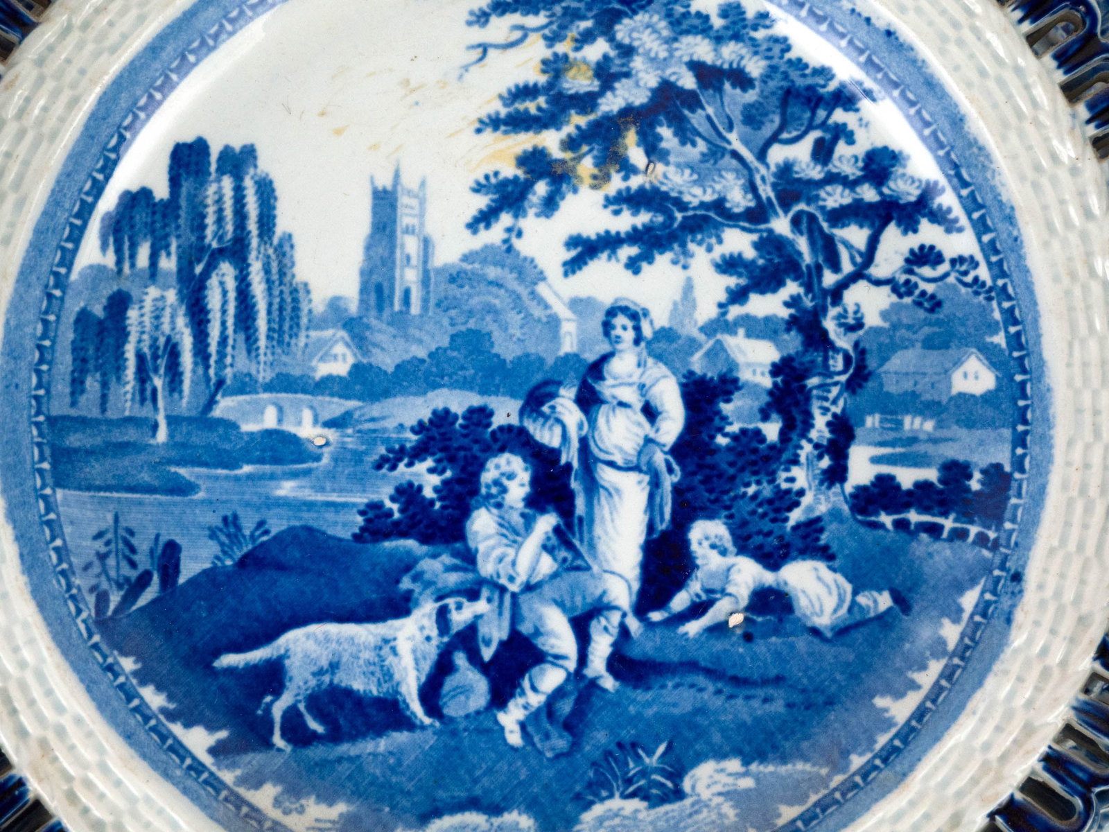 Thirteen Pearlware Reticulated Plates - 7