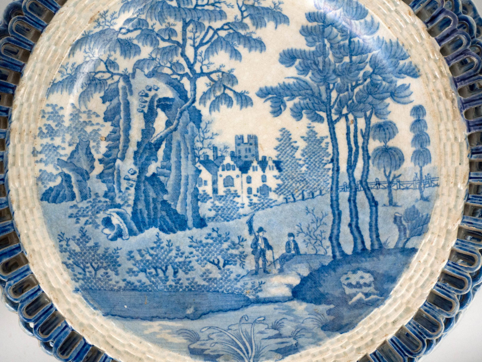 Thirteen Pearlware Reticulated Plates - 8