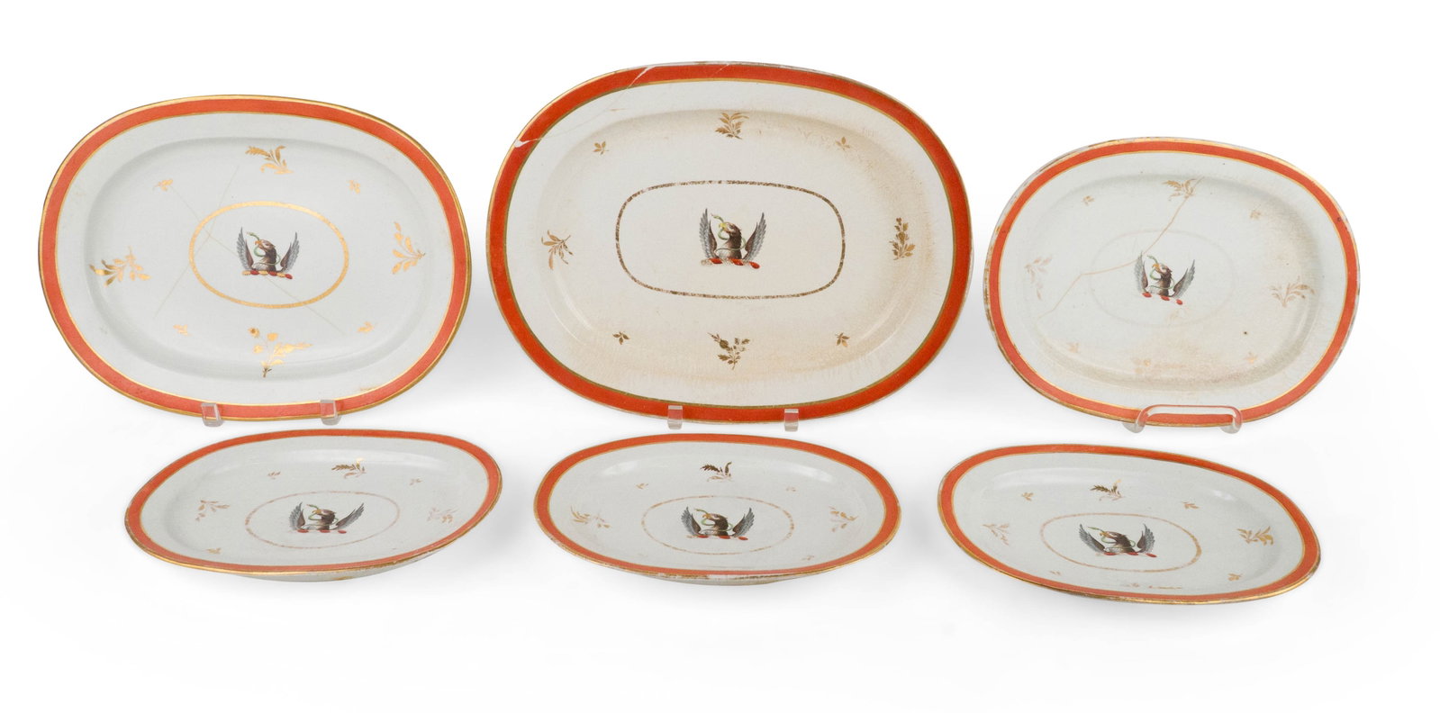 Six Chamberlain’s Worchester Armorial Decorated Platters (1 of 12)