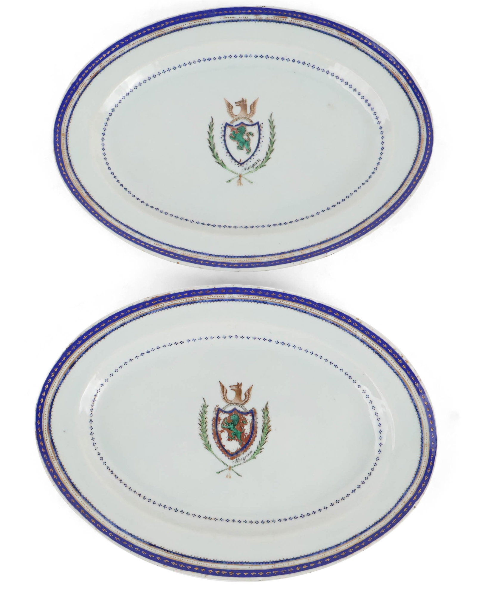 Two John Morgan(1753-1842) Family Chinese Export Armorial Platters (1 of 10)