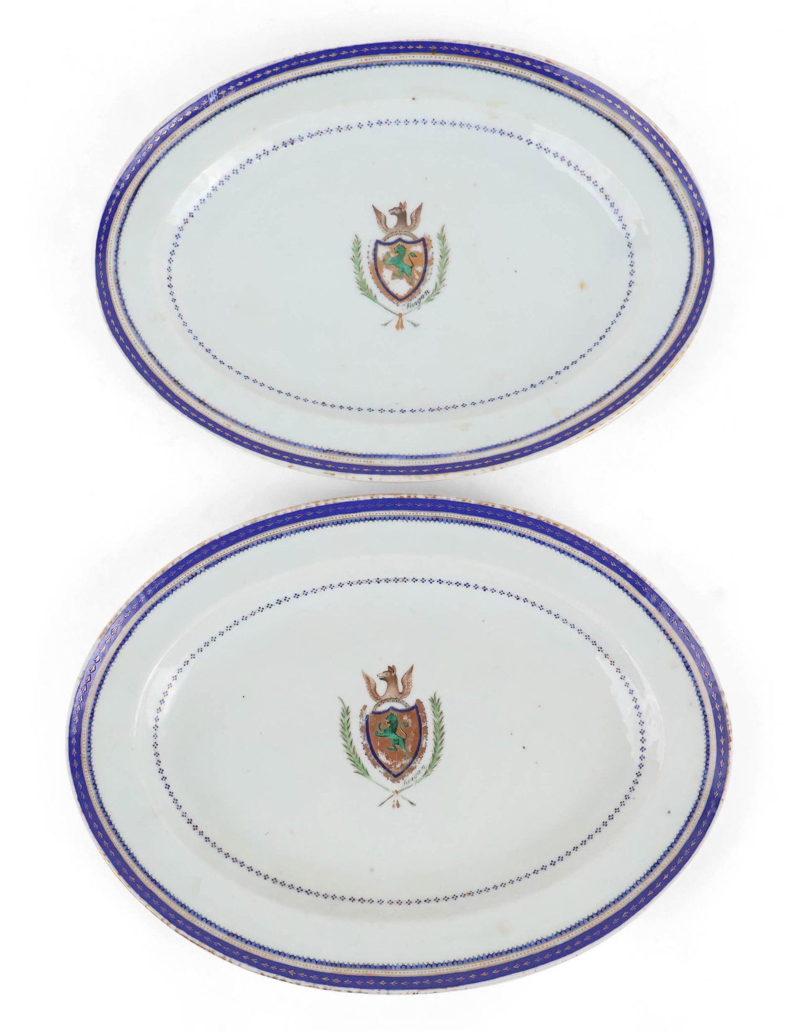 Two John Morgan(1753-1842) Family Chinese Export Armorial Platters (1 of 13)