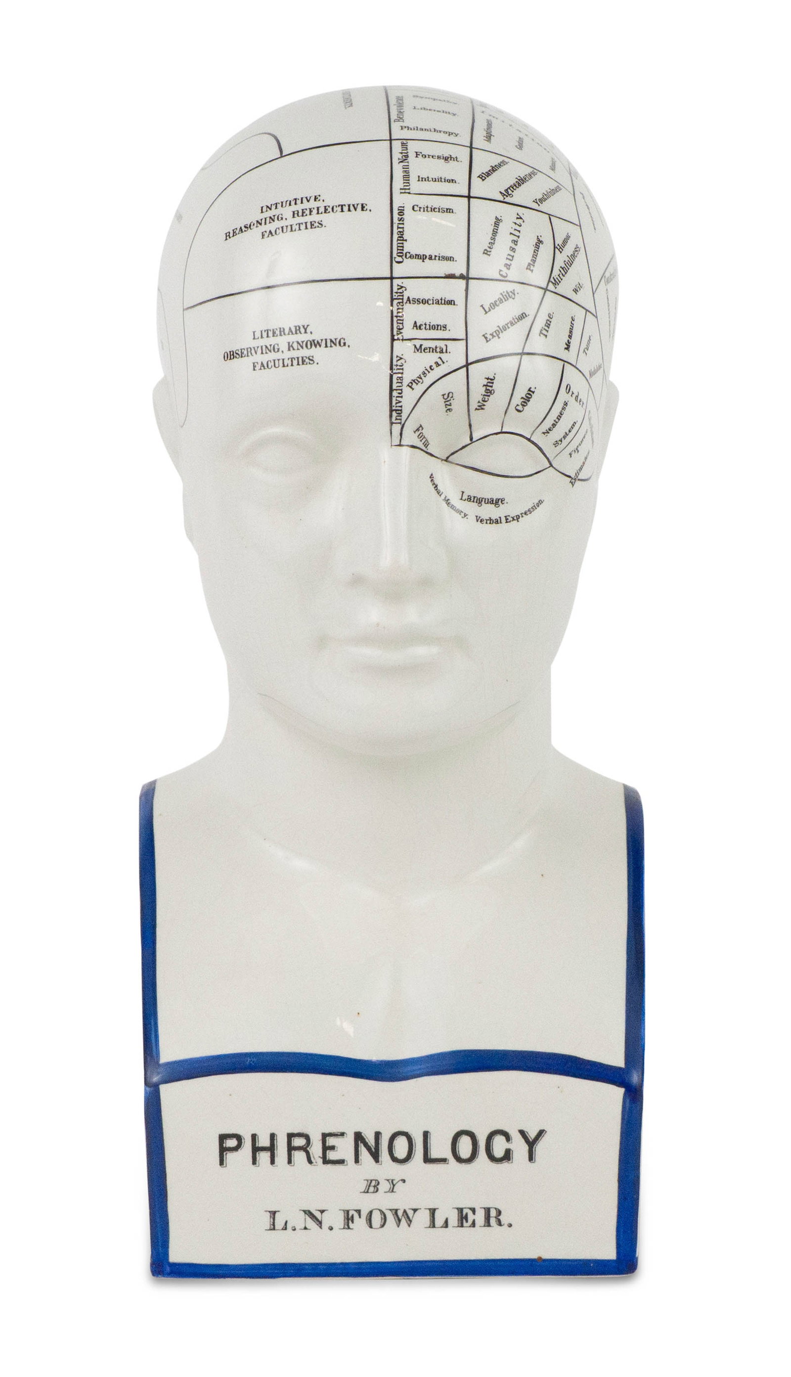 Porcelain Phrenology Bust by L.N. Fowler (1 of 11)