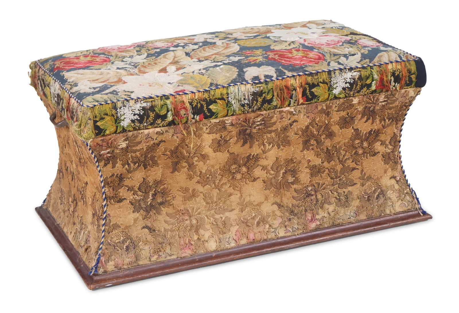 Victorian Needlepoint-Upholstered Lift-Top Ottoman (1 of 11)