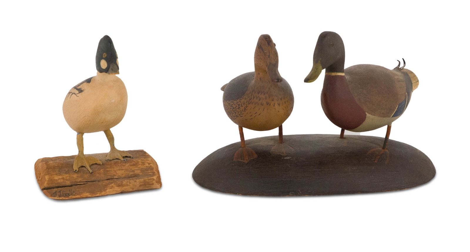 Two Miniature Painted Duck Carvings (1 of 11)