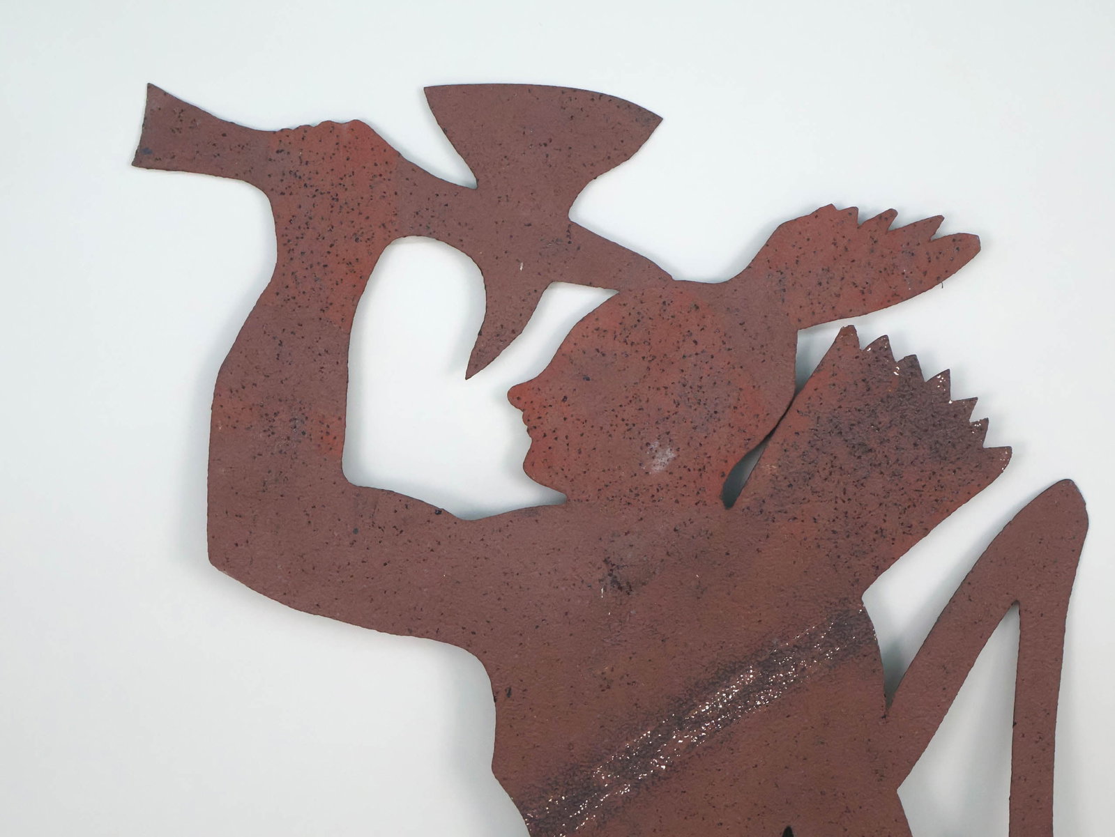 Native American Form Sheet Iron Weathervane - 2