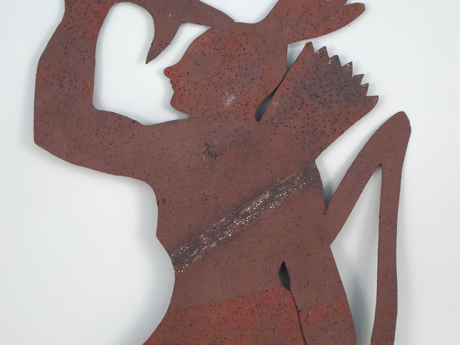Native American Form Sheet Iron Weathervane - 3