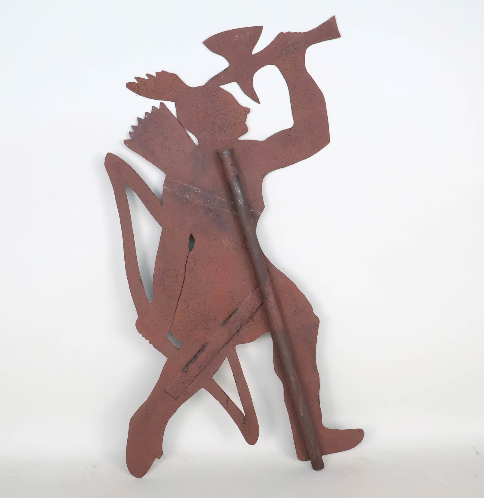 Native American Form Sheet Iron Weathervane - 7