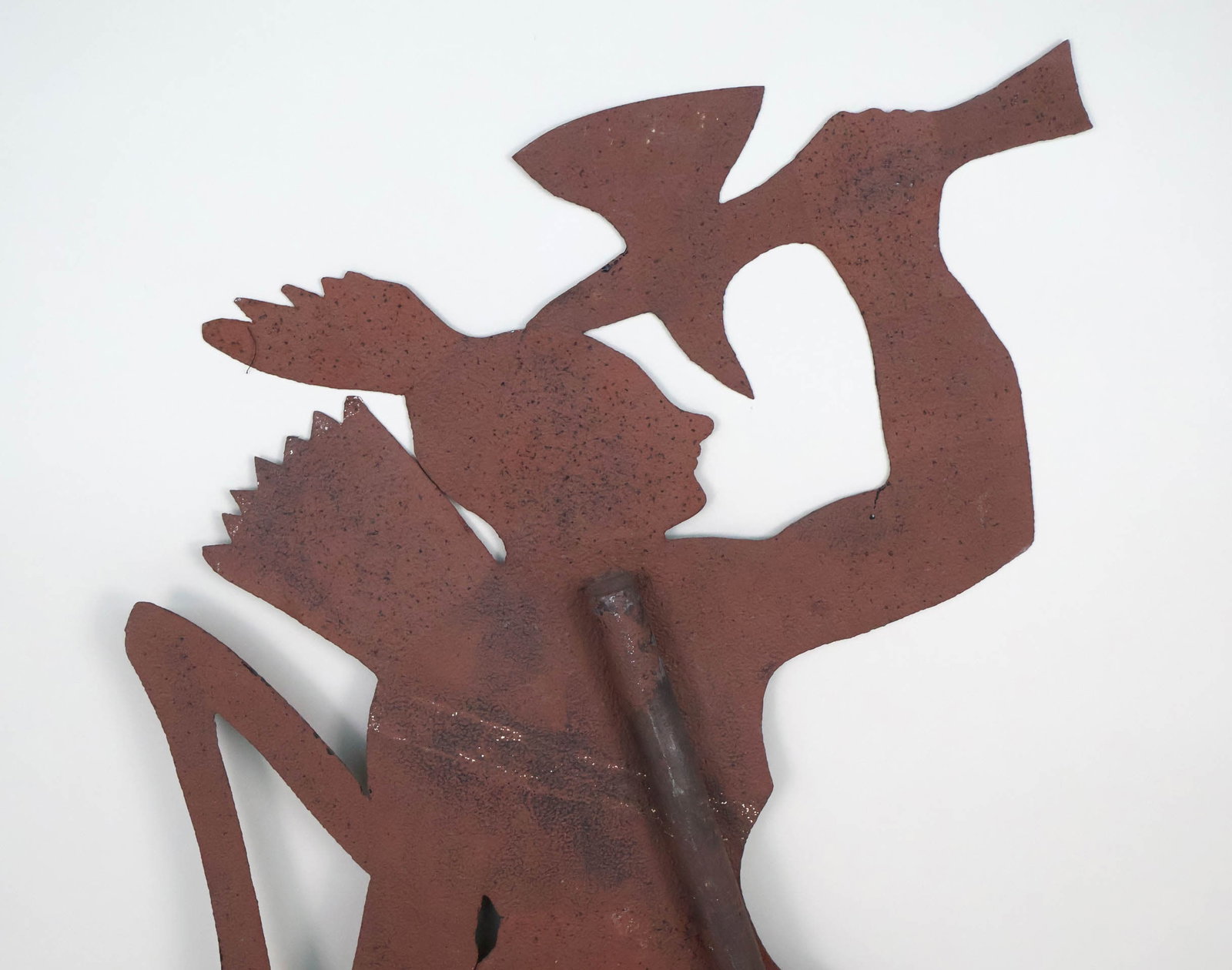 Native American Form Sheet Iron Weathervane - 8