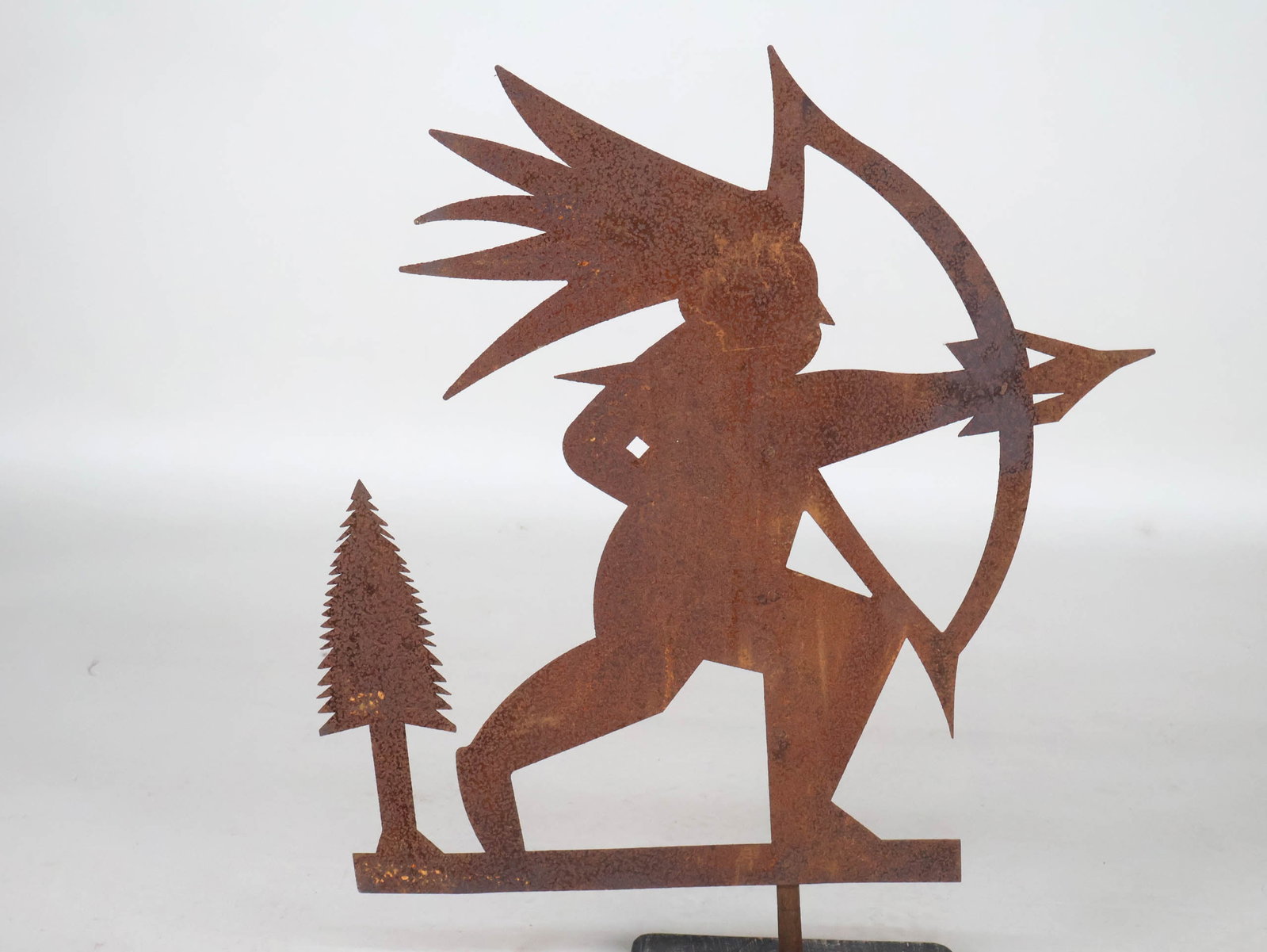 Native American Form Sheet Iron Weathervane - 2