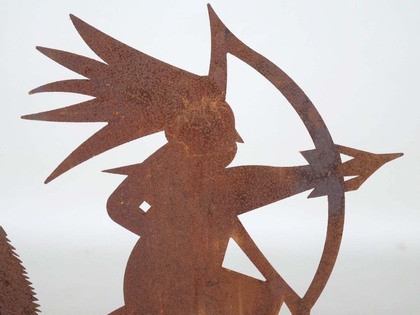Native American Form Sheet Iron Weathervane - 3