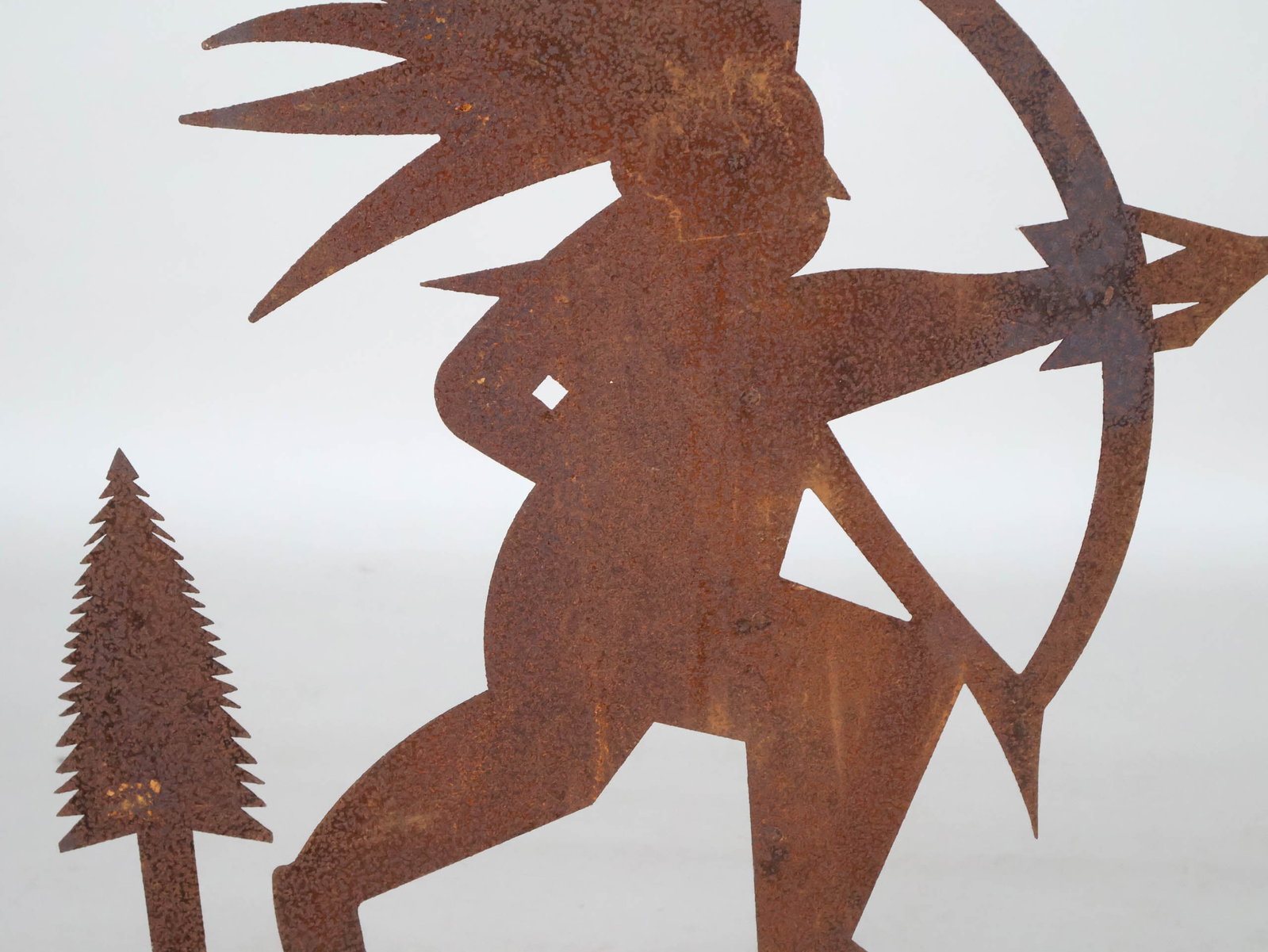 Native American Form Sheet Iron Weathervane - 4