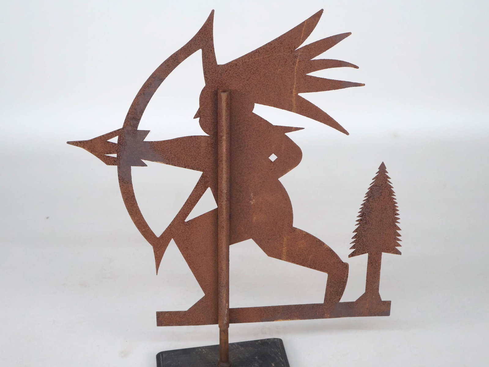 Native American Form Sheet Iron Weathervane - 7