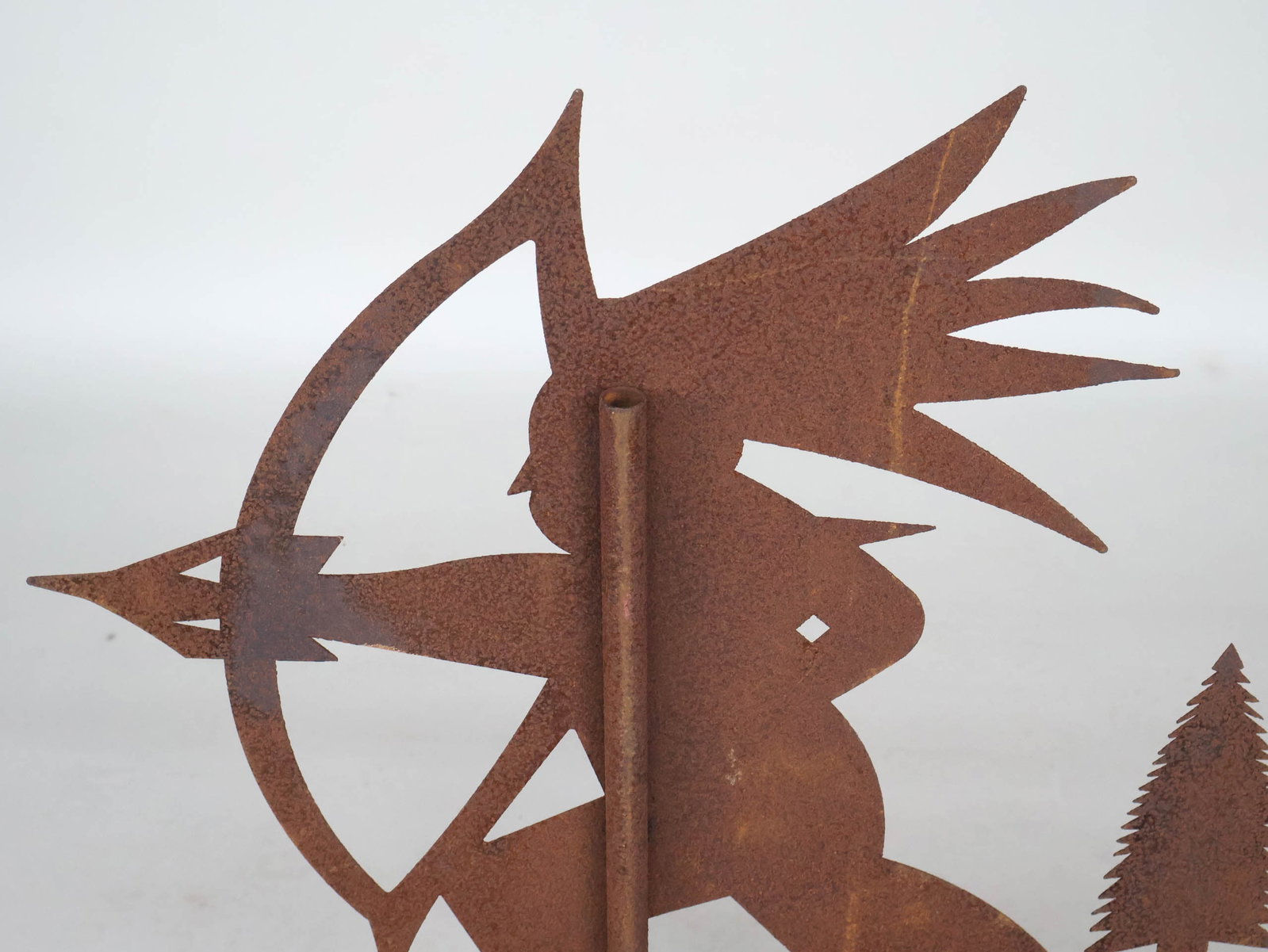 Native American Form Sheet Iron Weathervane - 8