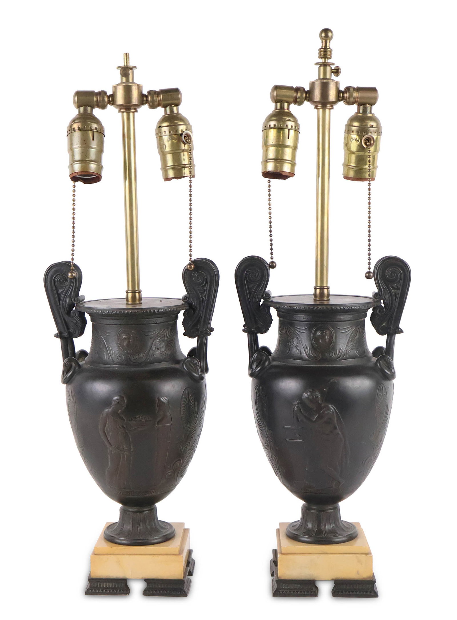 Pair of Grand Tour Bronze Urn Table Lamps (1 of 12)
