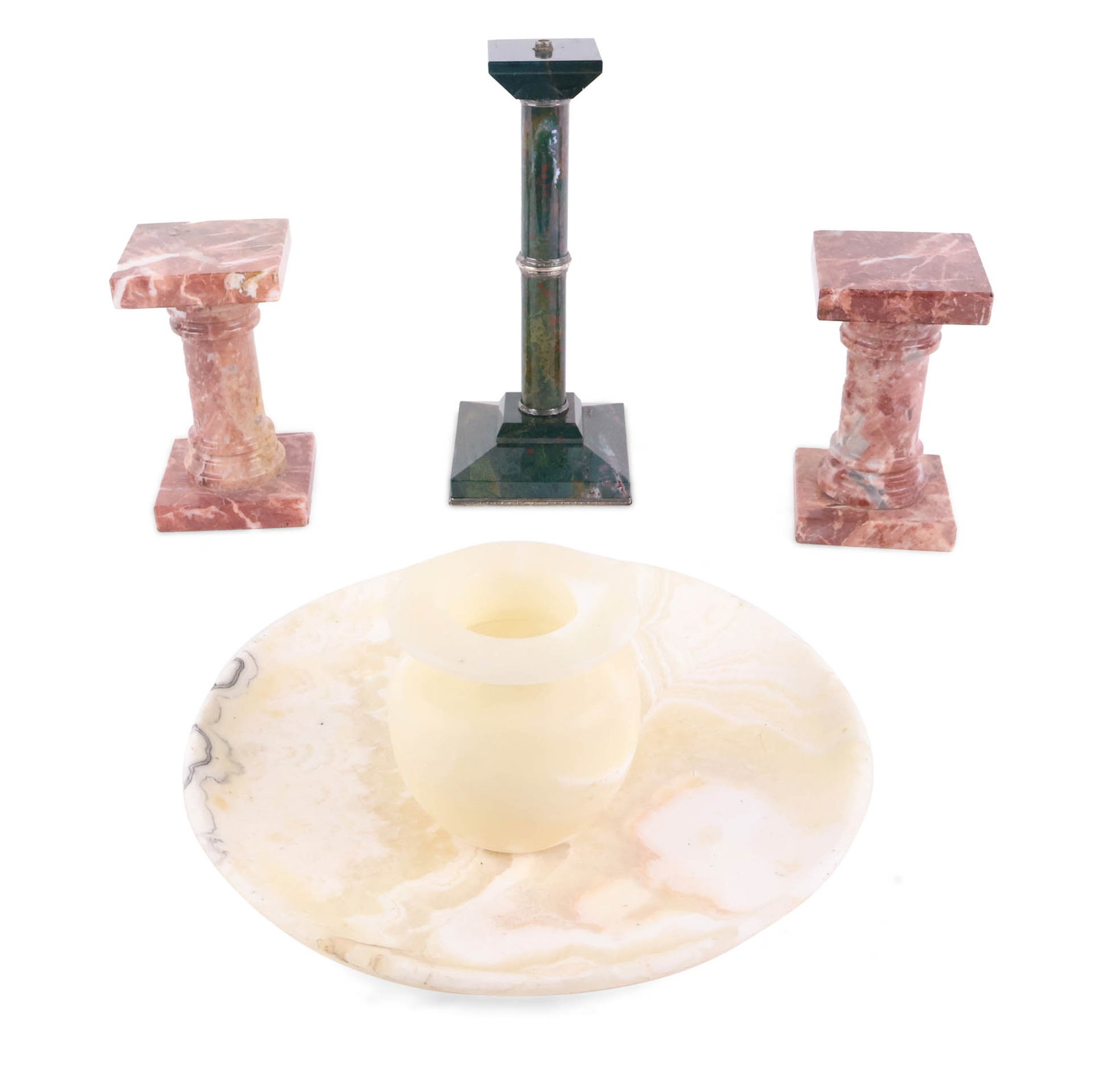 Pair of Rouge Marble Desktop Pedestals (1 of 13)