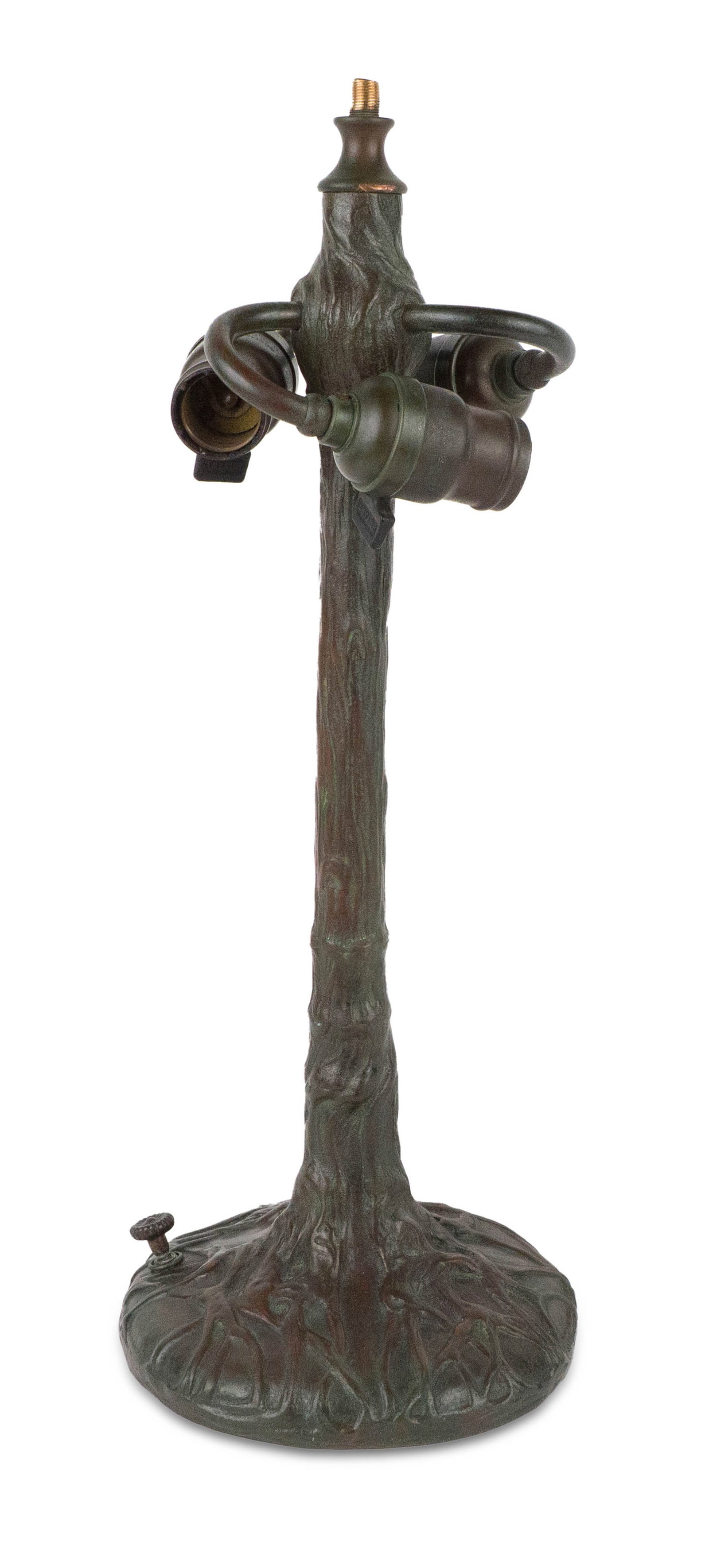 Tiffany Studios Pony Wisteria Lamp Base: Tiffany Studios Pony Wisteria Lamp Base Marked underside "Tiffany Studios, New York, 554". Lacking shade and top, needs to be rewired. 17 1/2 x 6 3/4 in. (44.5 x 17.1 cm.)