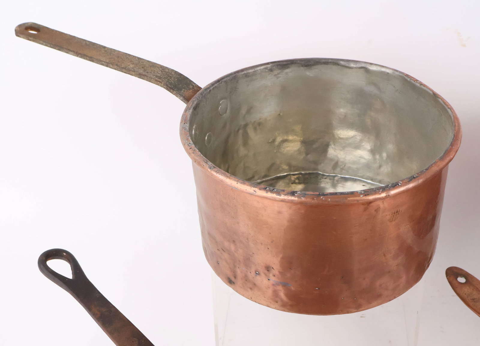 Six Copper Saucepots - 5