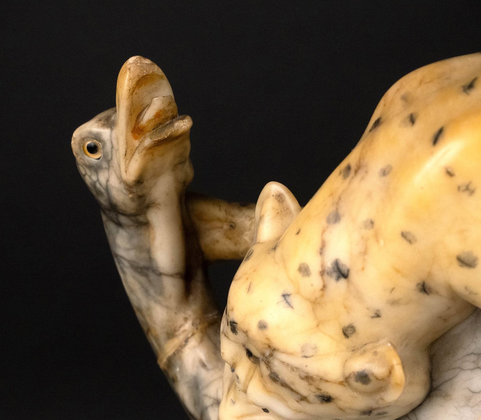 Painted Carved Alabaster Figural Group - 2