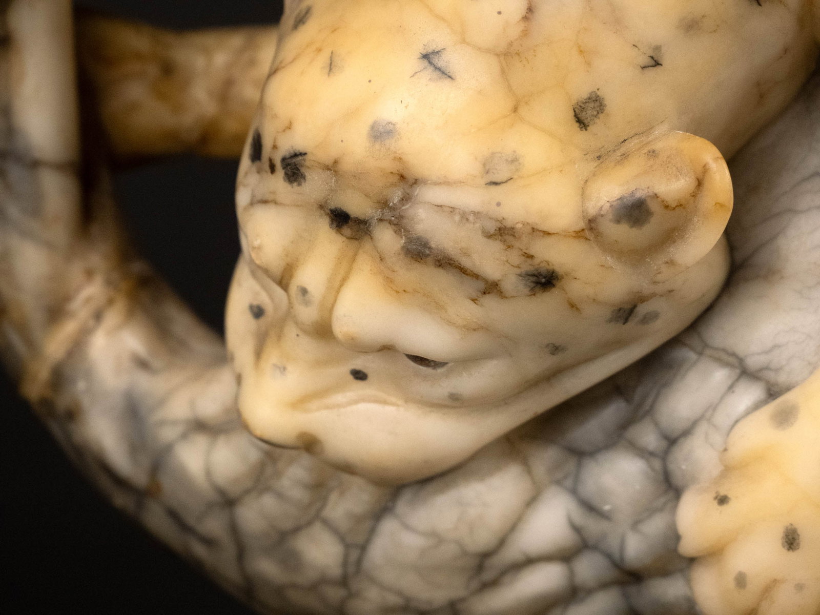 Painted Carved Alabaster Figural Group - 3