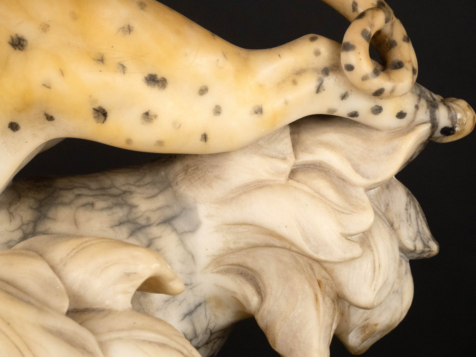 Painted Carved Alabaster Figural Group - 4