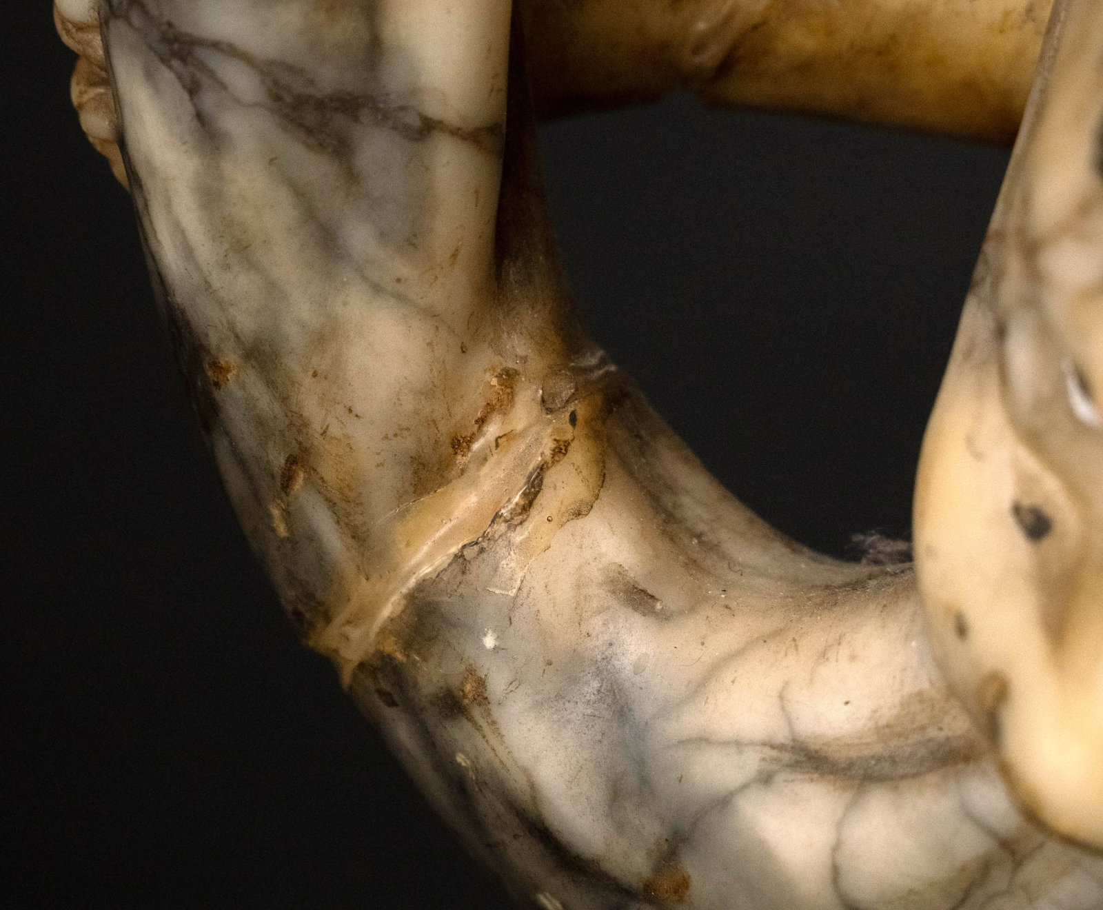 Painted Carved Alabaster Figural Group - 7