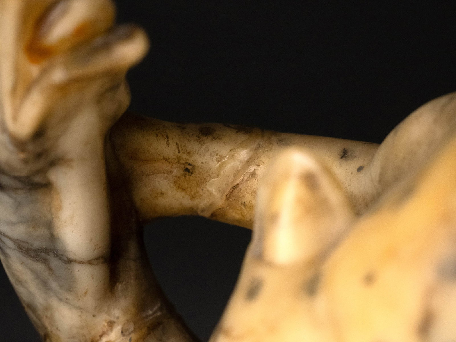 Painted Carved Alabaster Figural Group - 8