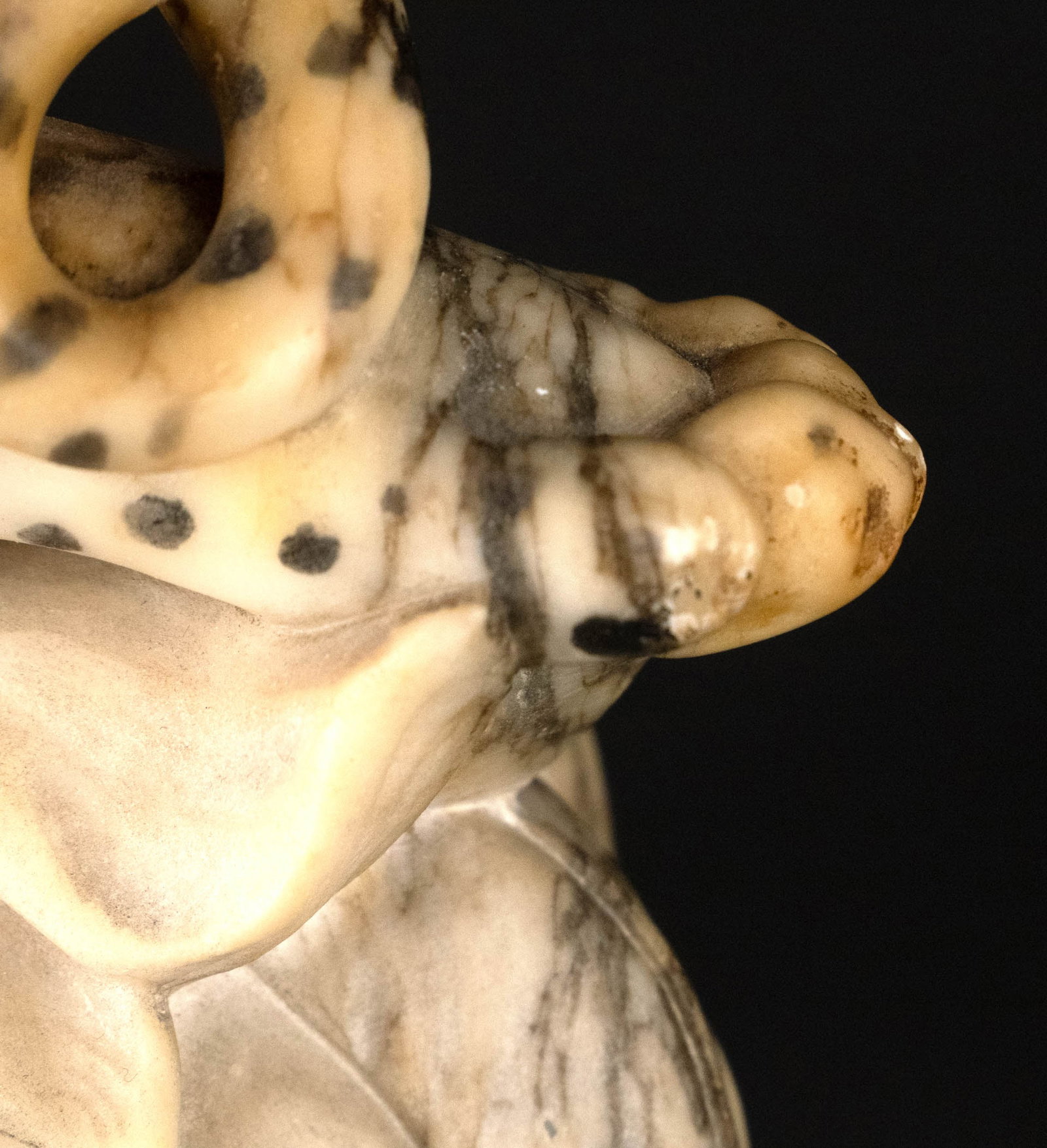 Painted Carved Alabaster Figural Group - 9