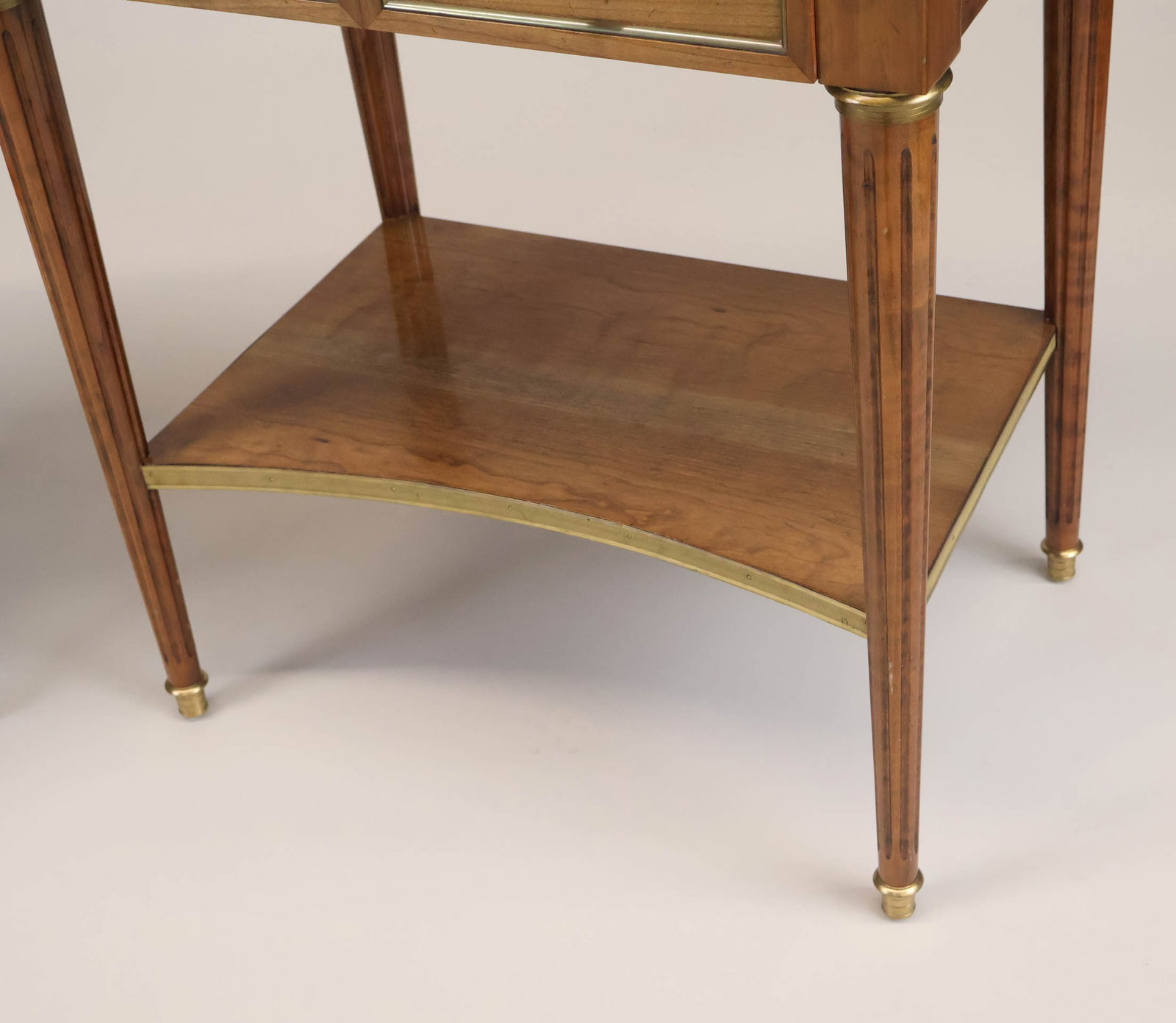 Neoclassical Style Brass Mounted Walnut Side Table - 9