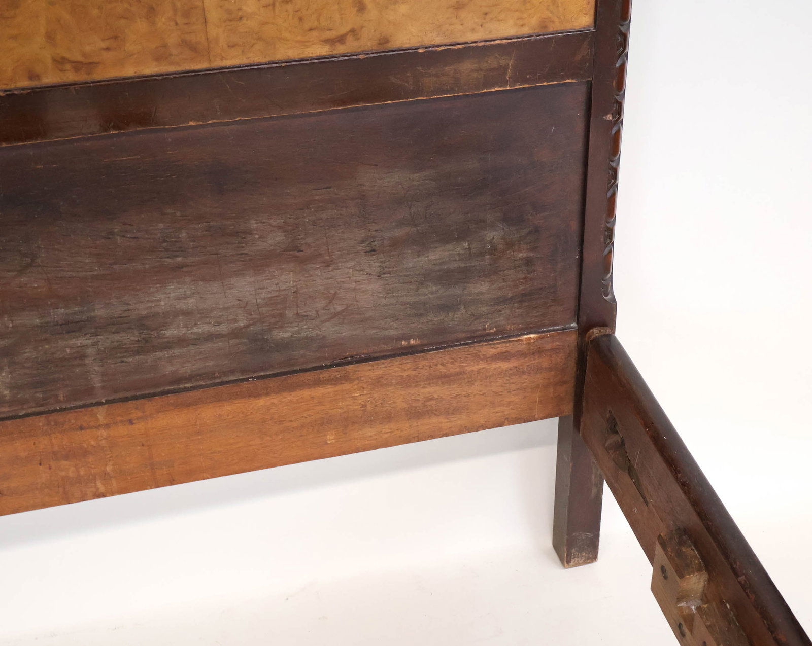 Burl Walnut Queen Size Bedstead - 14